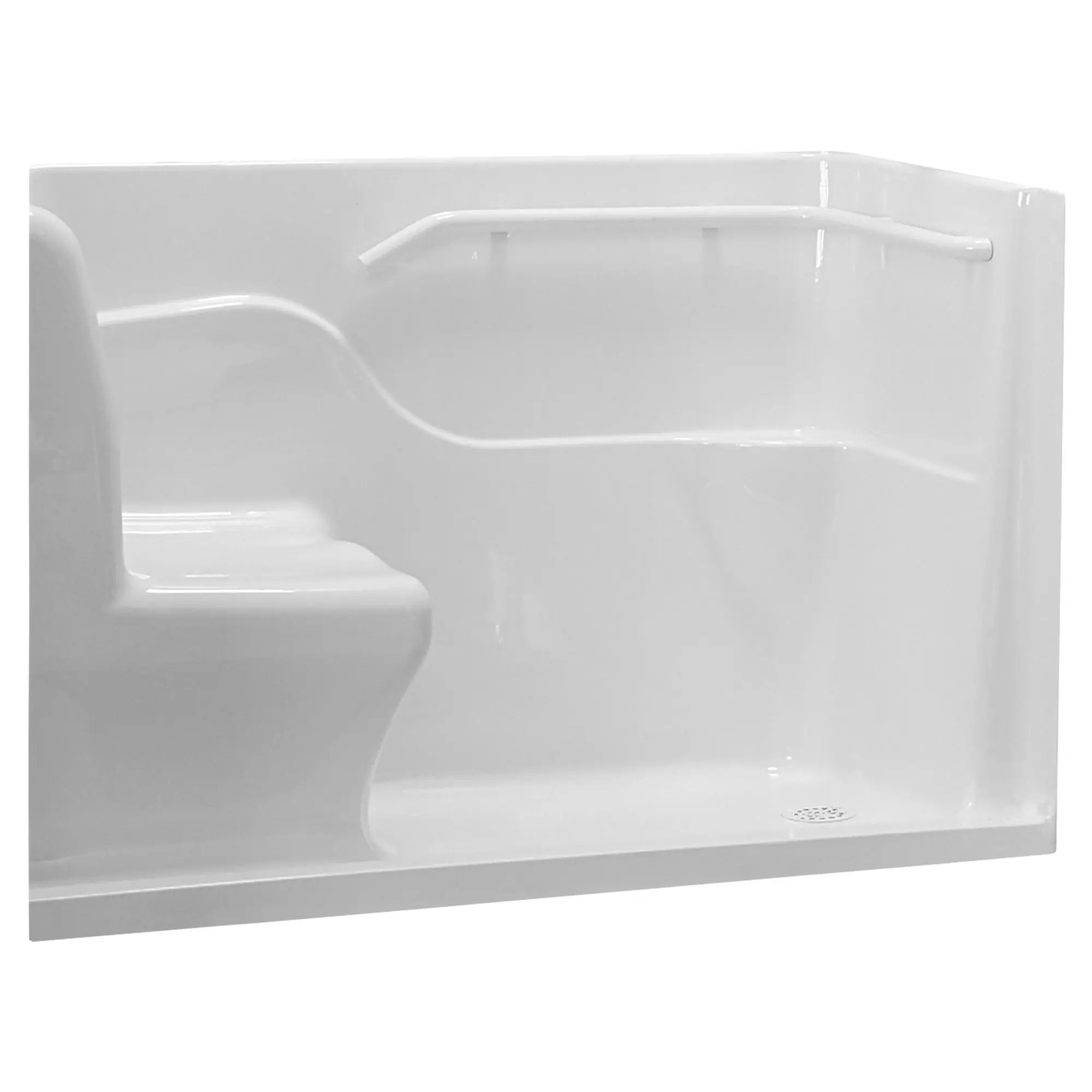 30 x 60 Inch Acrylic Walk-In Shower Base with Right Hand Drain - Slip-Resistant Bathroom Shower Pan for Modern Homes & Apartments