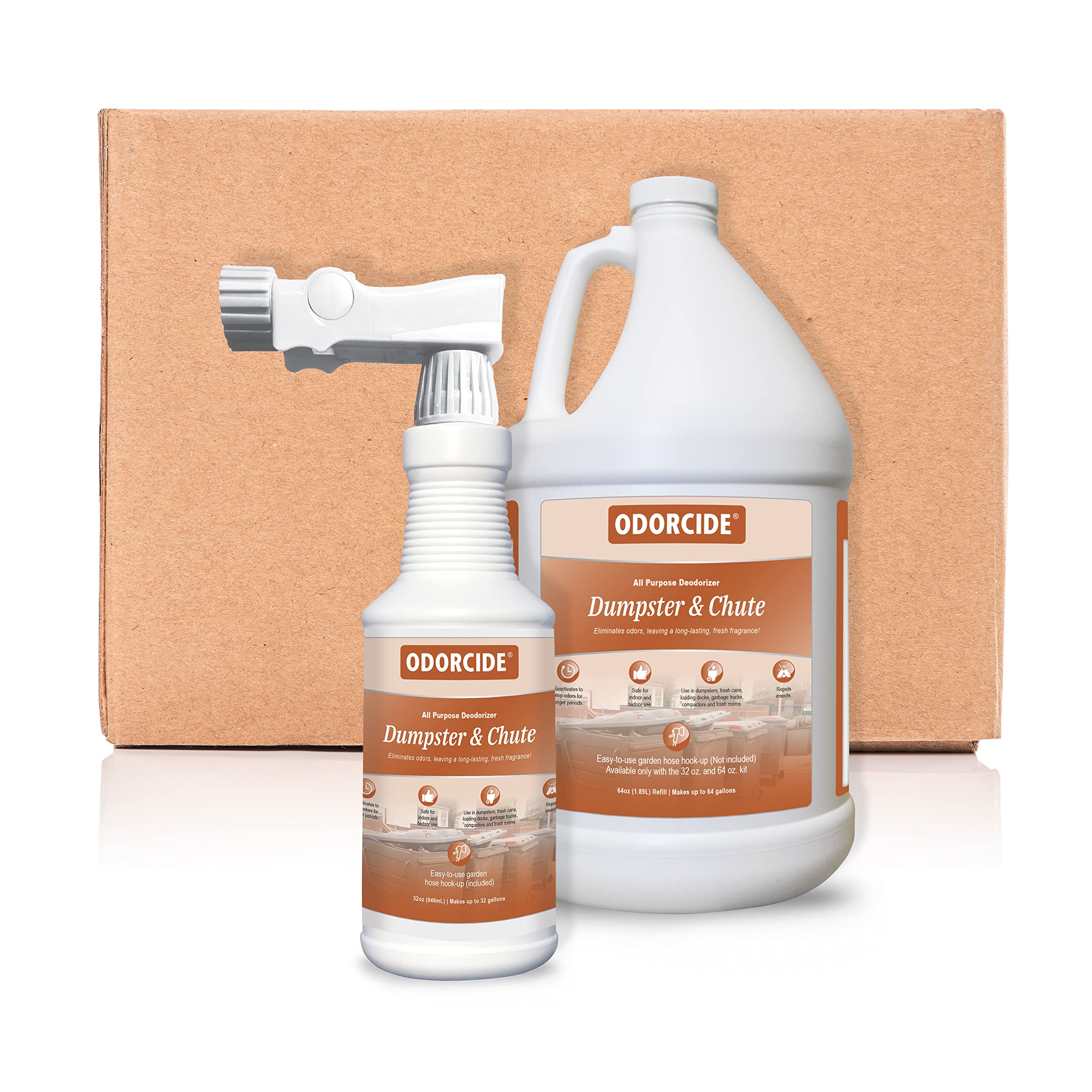Odorcide Dumpster & Chute Odor Eliminator - Powerful Non-Toxic Deodorizer for Trash Cans, Loading Docks & Commercial Waste Areas | Safe for Home & Business Use | Eliminates Strong Odors from Garbage Bins, Compactors & Waste Chutes | Perfect for Restaurants, Apartments & Office Buildings