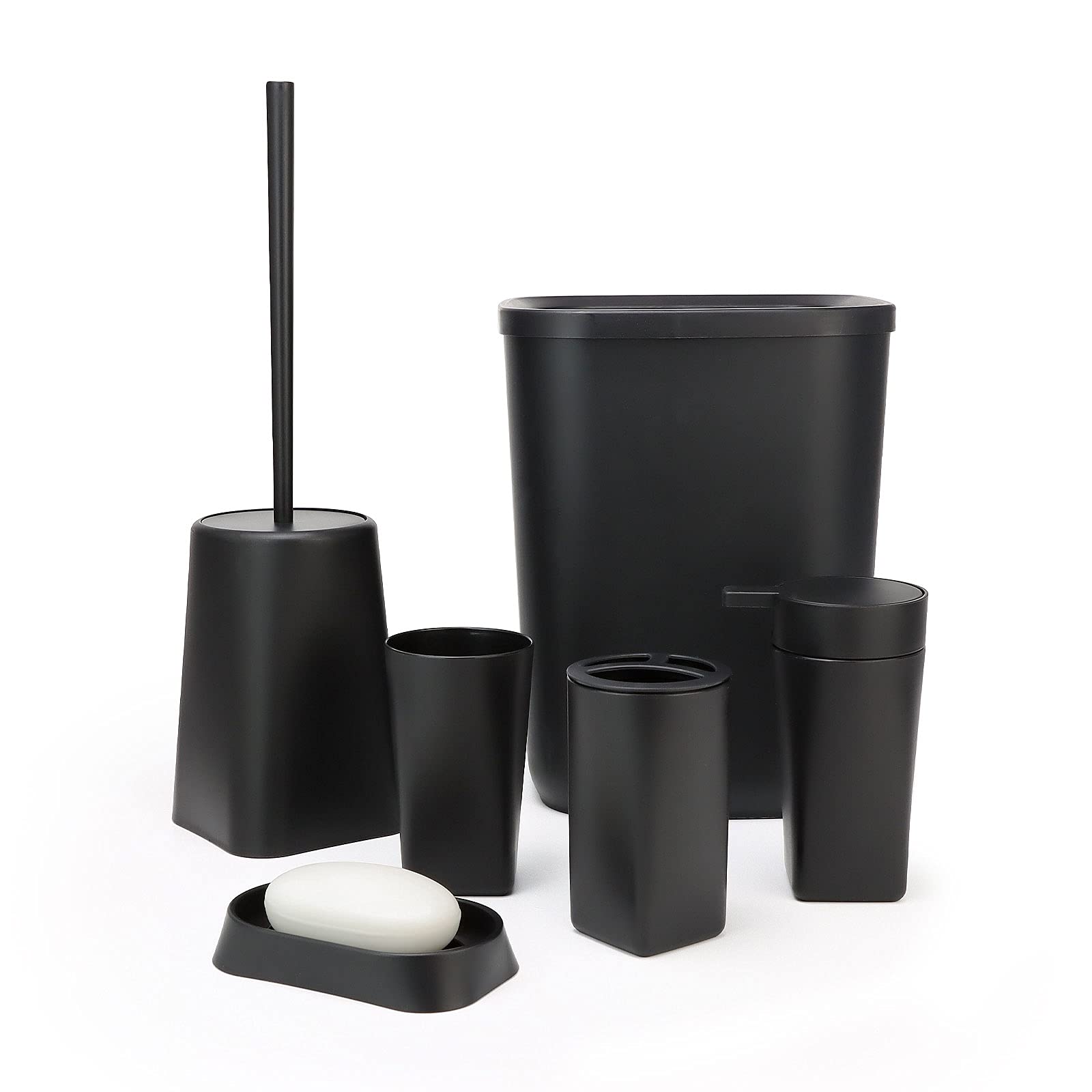 IMAVO 6-Piece Bathroom Set - Toothbrush Holder, Soap Dispenser & More for Home Decor
