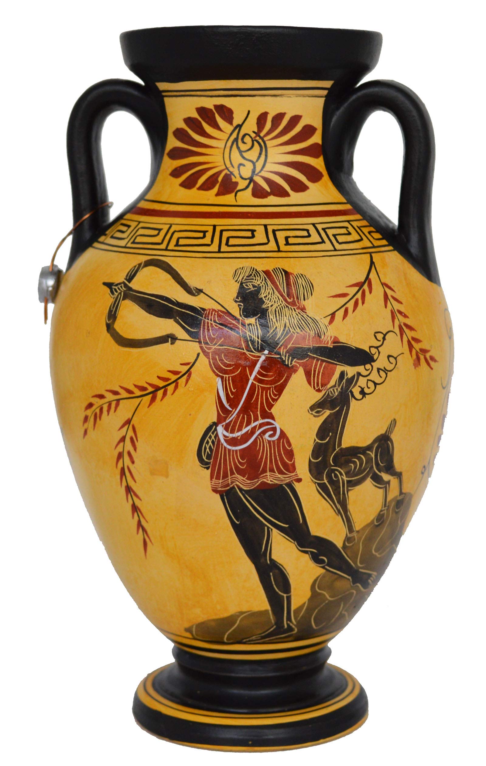 Greek Goddess Athena Aphrodite Artemis Diana Animal Amphora Vase - Handcrafted Ceramic Pot for Home Decor, Wedding Centerpiece & Mythology Lover Gift