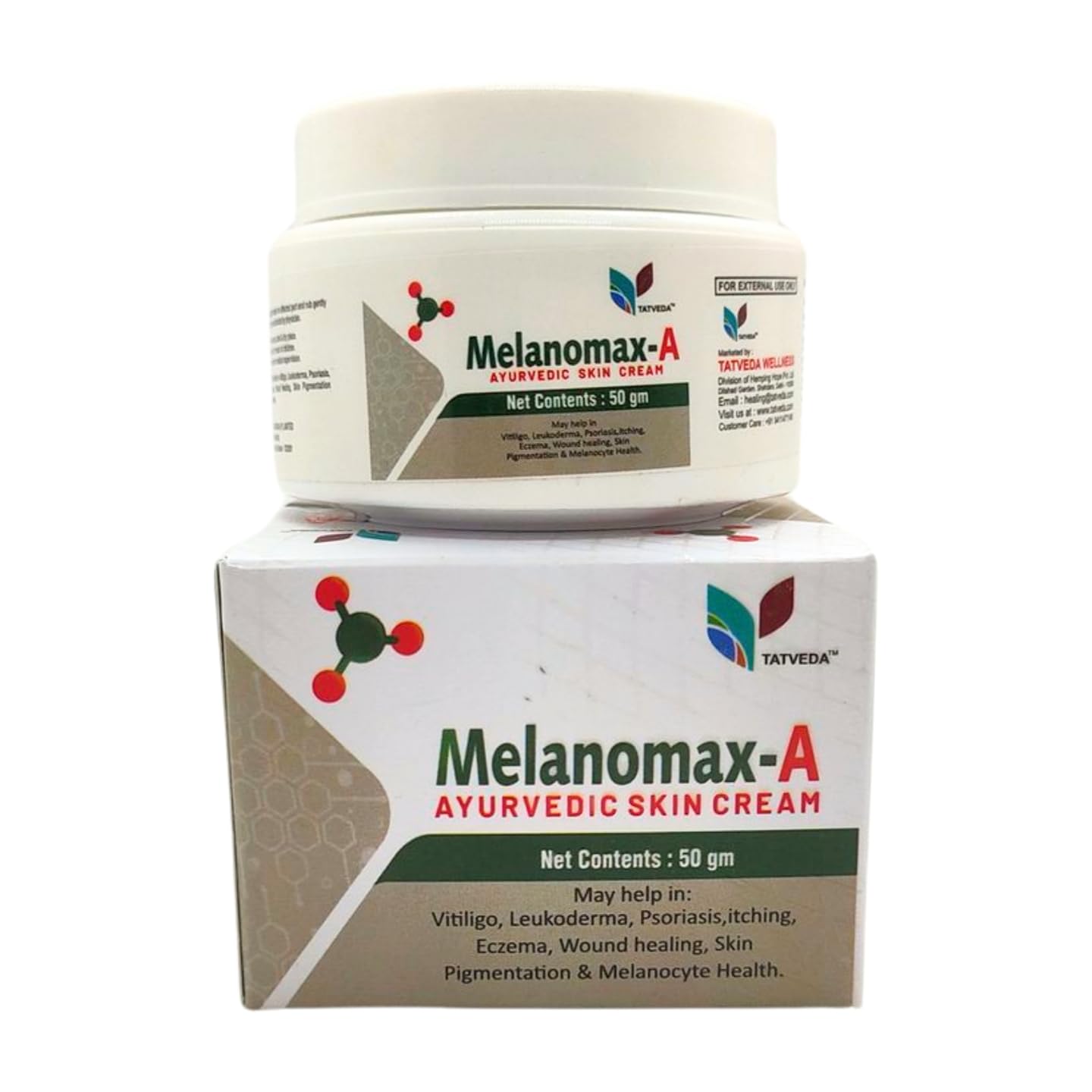 TATVEDA Melanomax-A | Natural Ayurvedic Anti Vitiligo Cream for Skin Depigmentation & White Patches Treatment | Safe for Face & Body Use at Home