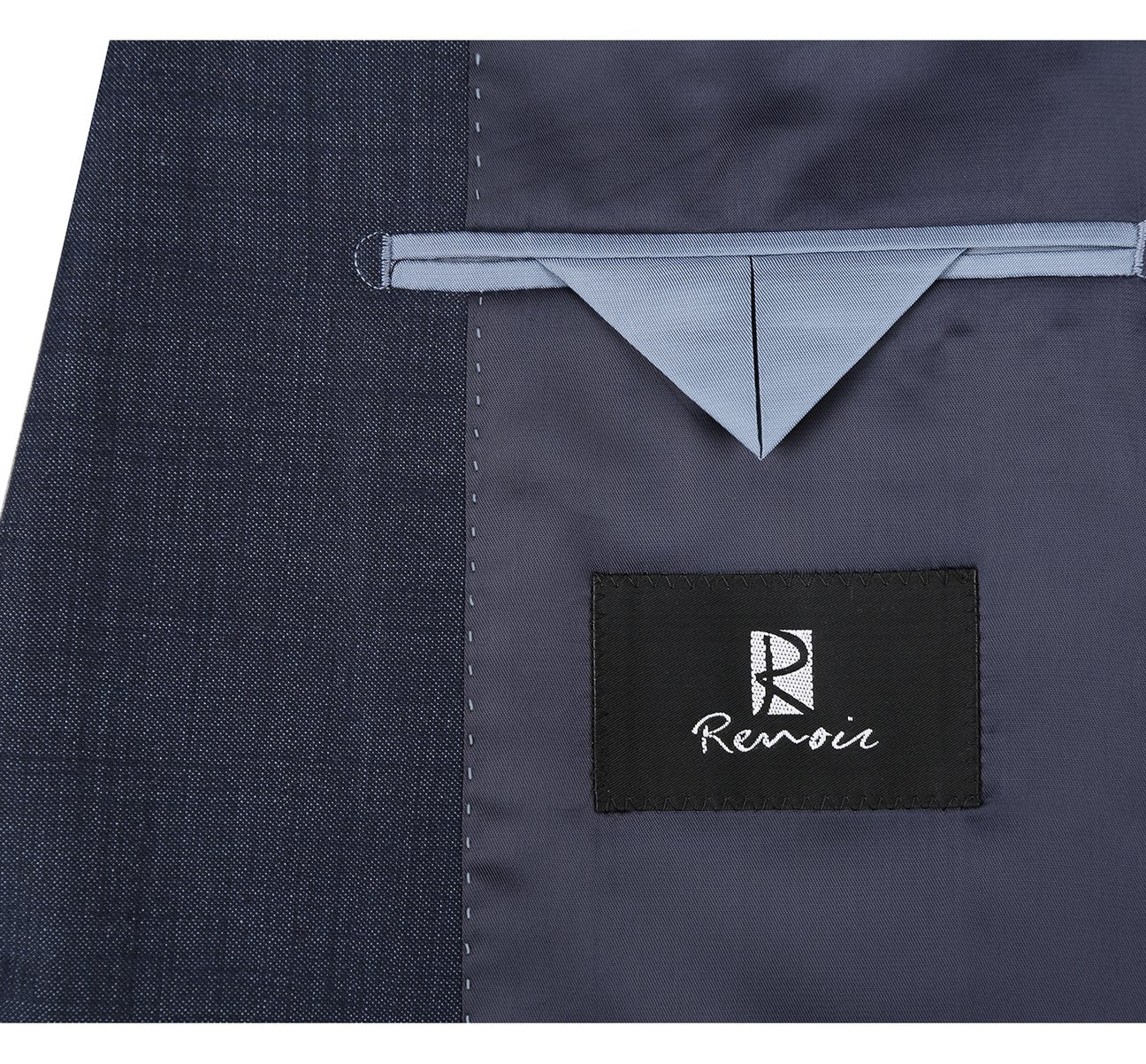 Alessandro Vitello by Renoir Navy Blue Two-Piece Classic Fit Wool Blend Suit 558 3 | Premium Business Attire for Weddings, Office & Formal Events