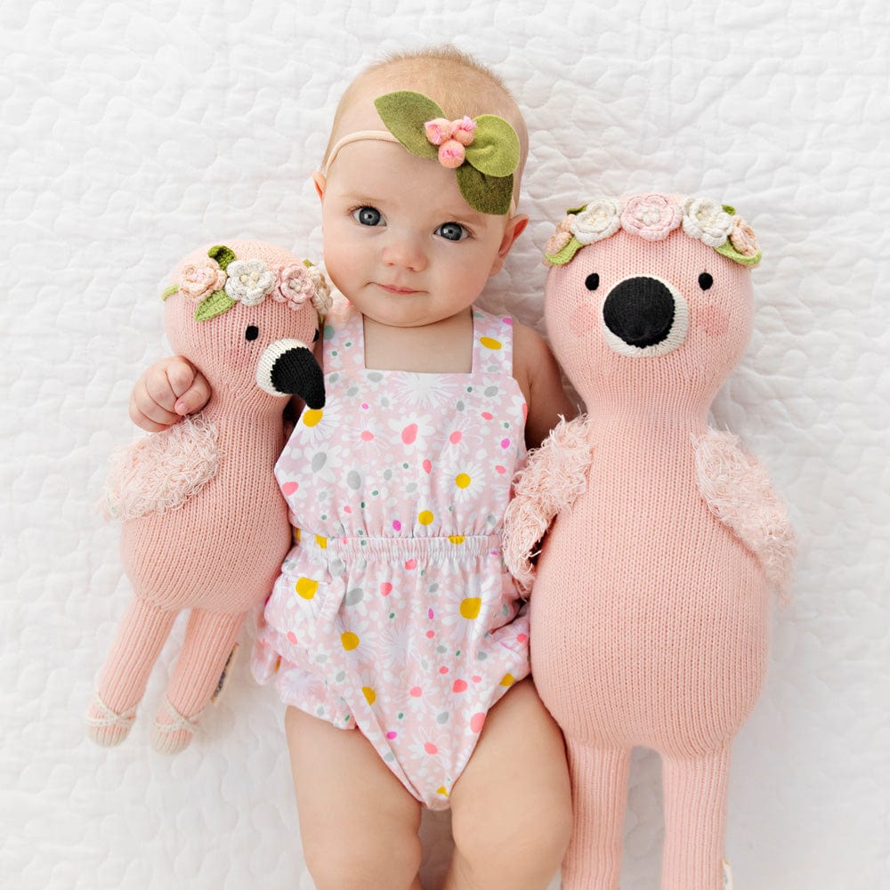 Cuddle+Kind Penelope the Flamingo Plush Toy - Hand-Knit Stuffed Animal for Kids & Adults | Perfect for Gifts, Nursery Decor, and Cuddling