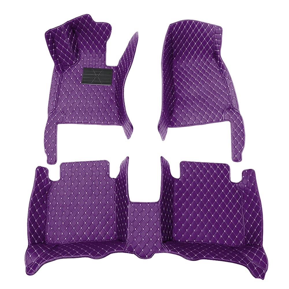 2008 Chevy Malibu All-Weather Floor Mats - Premium Leather Car Mats Set (Front & Rear) - Non-Slip Purple Auto Floor Liners for Ultimate Protection - Perfect for Winter, Rainy Days & Daily Commute