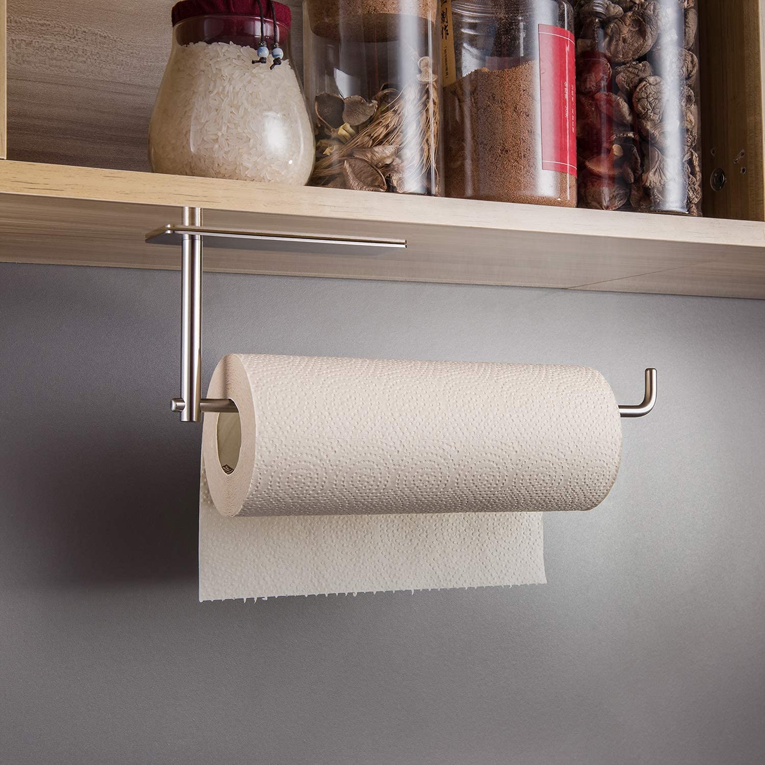 Self-Adhesive Paper Towel Holder - Stainless Steel Wall Mount Towel Dispenser for Kitchen, Bathroom & Office | SUNTECH SUS304 Stick-On Design