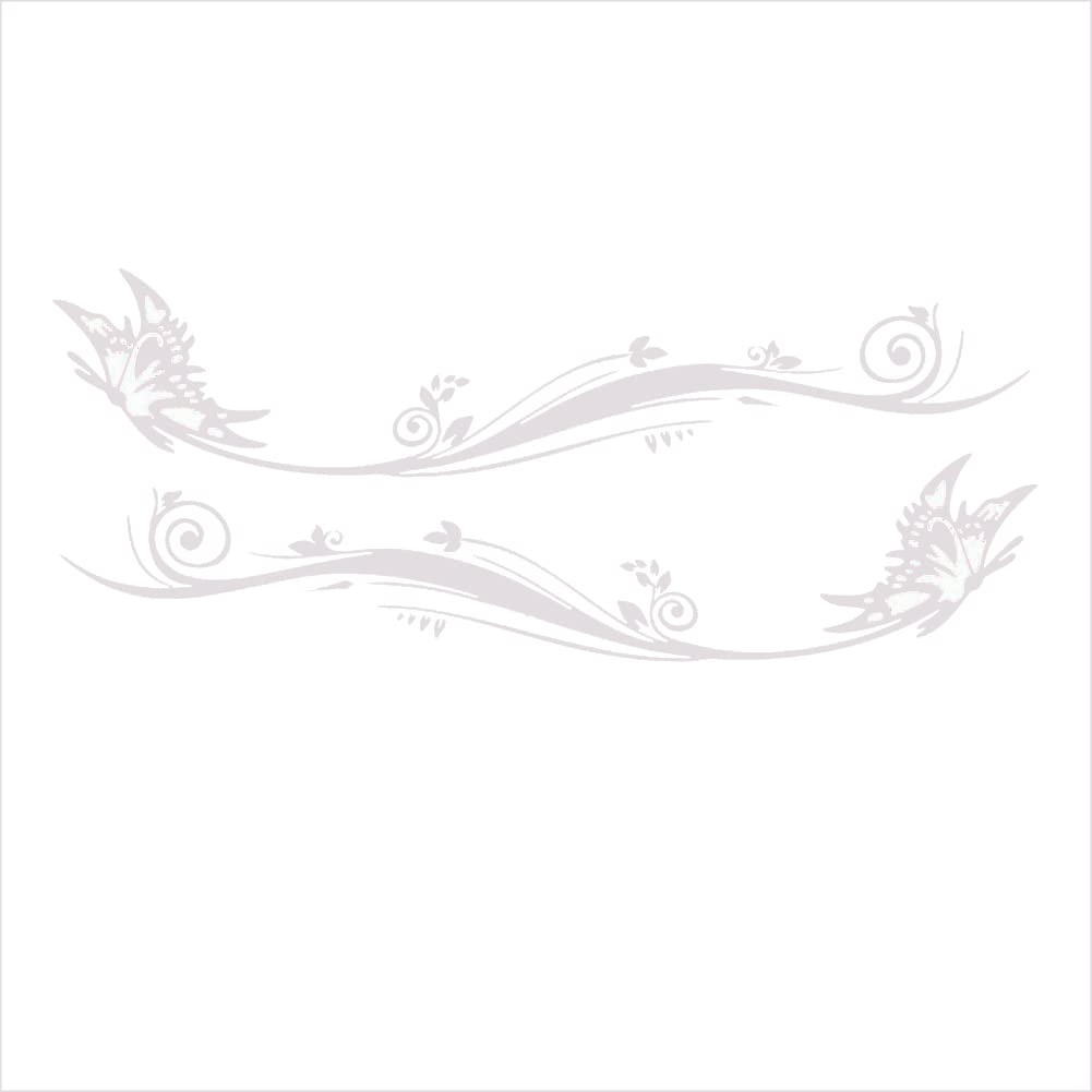 SEADEAR 2 Pack Reflective Flower Butterfly Car Stickers - Silver Decorative Vinyl Decals for Car Bumper, Body & Rear Window | Waterproof Auto Styling Accessories for Vehicle Customization (Great for Car Shows & Personalization)