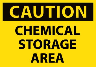 Chemical Storage Area Sign - OSHA Compliant Safety Warning Label for Hazardous Material Storage - Ideal for Warehouses, Labs & Industrial Facilities