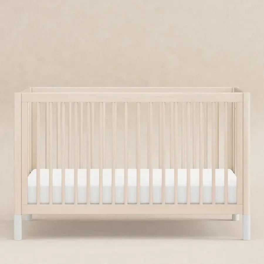 Babyletto Gelato 4-in-1 Convertible Crib - Washed Natural & White Feet | Safe & Stylish Nursery Furniture for Newborn to Toddler | Perfect for Modern Baby Rooms & Daycare Centers
