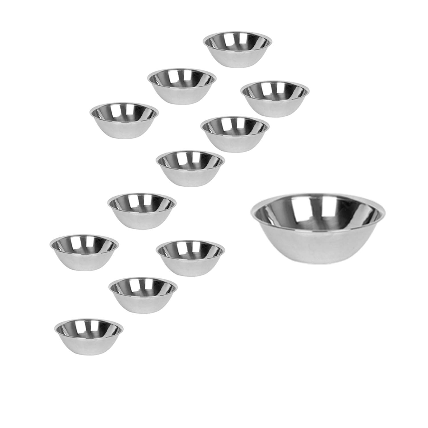 Premium 4 Qt Stainless Steel Mixing Bowls Set (12-Piece) - Durable Metal Mixing Bowls for Baking, Cooking, Kneading Dough - Perfect for Home Kitchen, Restaurant, and Professional Chefs