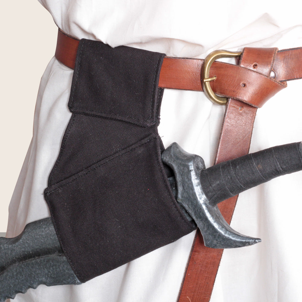 Premium Wide Sword Holder - Arum Brown Leather Scabbard for Cosplay, LARP & Medieval Reenactment | Perfect for Costume Accessories & Display