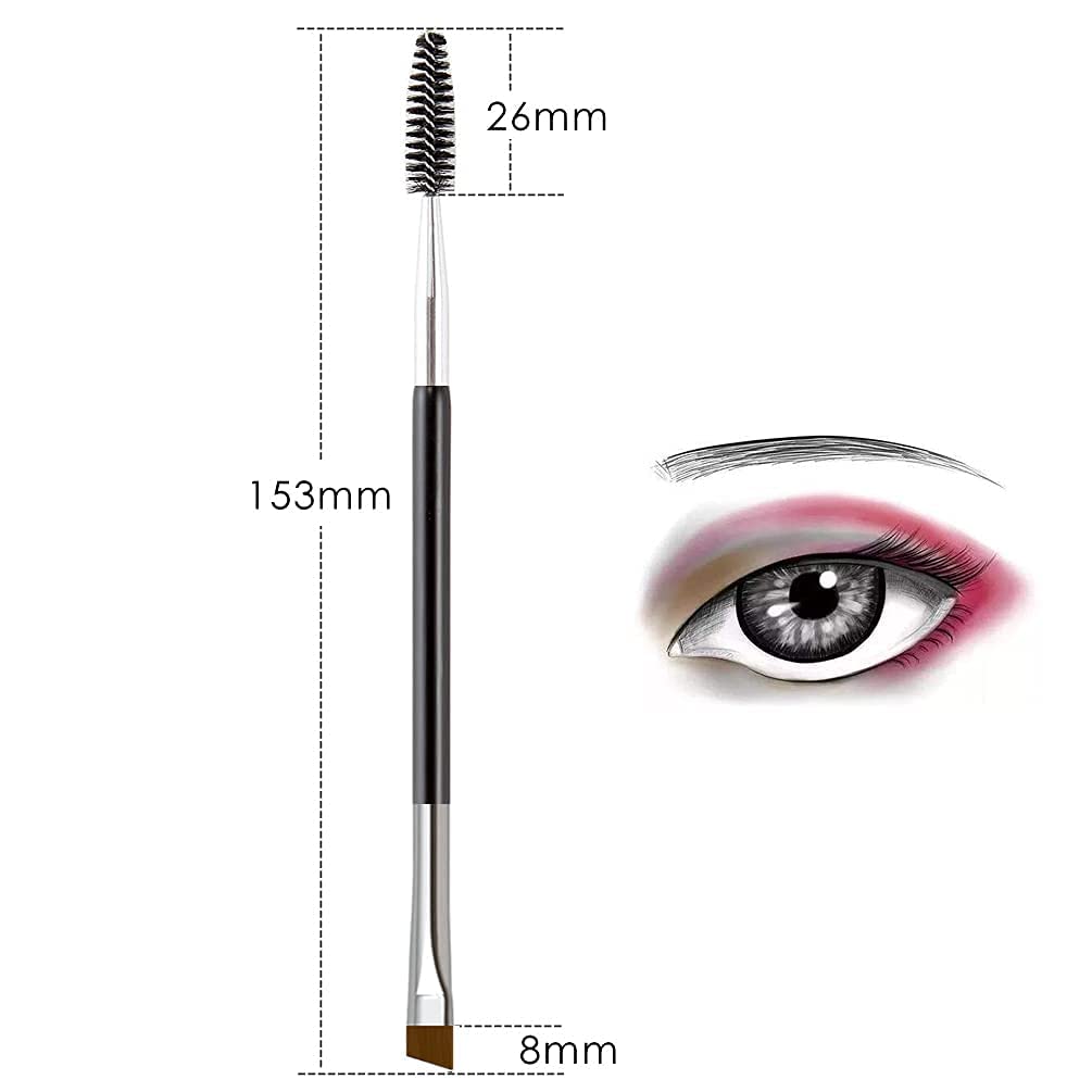 Dual-Sided Eyeshadow & Mascara Brush - Professional Makeup Applicator Tool for Eyelashes and Eyeshadow (1 Piece) - Perfect for Travel, Home Makeup, and Professional Beauty Kits