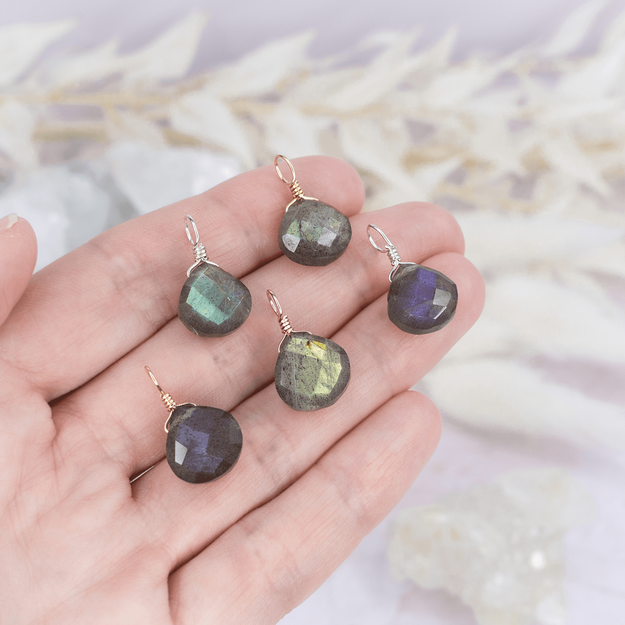 Natural Labradorite Teardrop Pendant Necklace - Genuine Gemstone Jewelry for Women - Perfect for Everyday Wear & Spiritual Healing