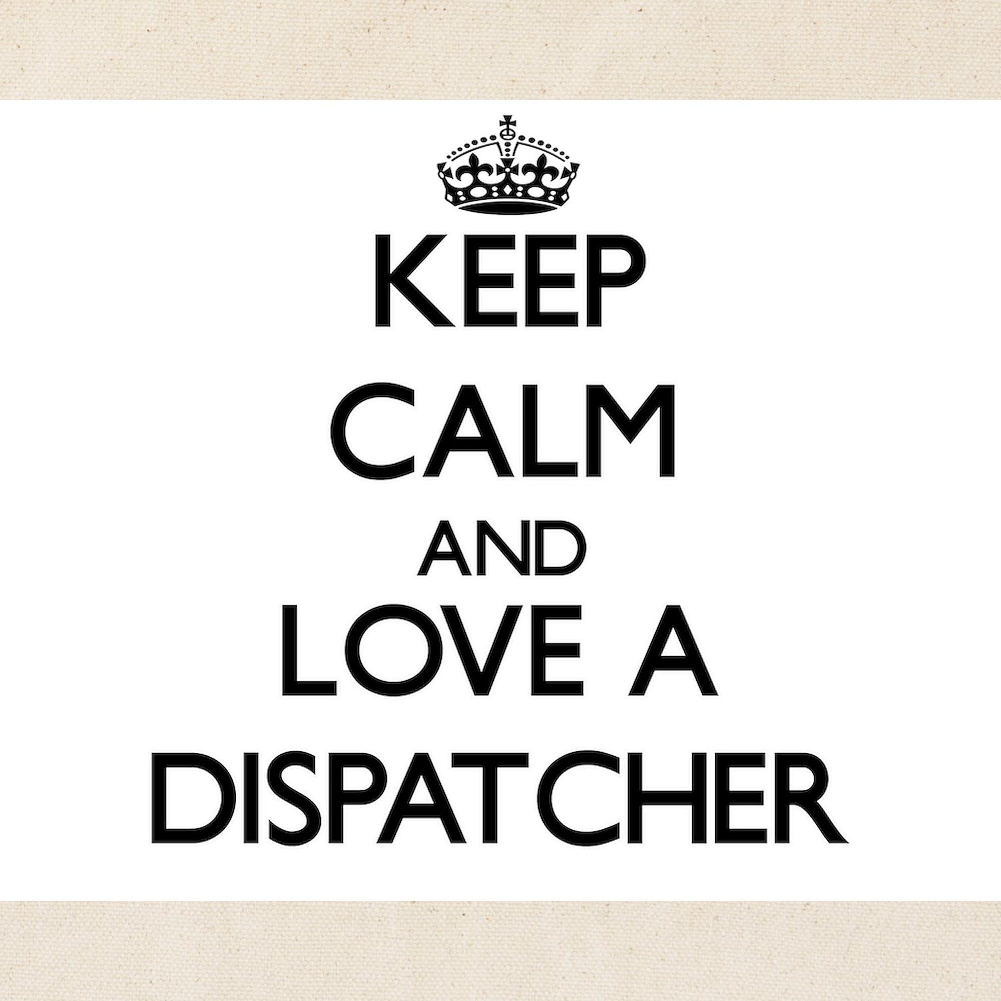 Keep Calm And Love A Dispatcher Tote Bag - Natural Canvas Reusable Shopping Bag for Groceries, Work & Everyday Use