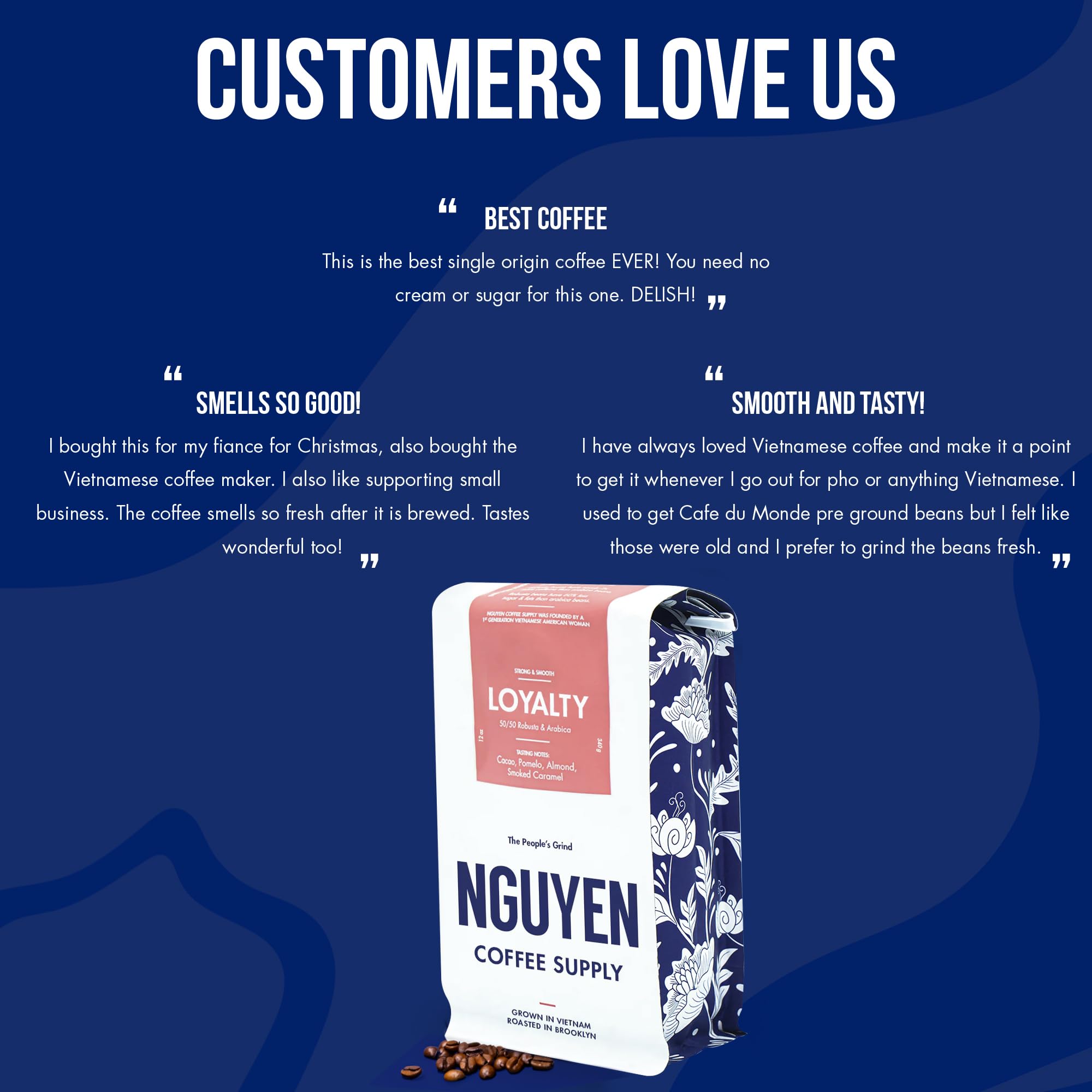 Nguyen Coffee Supply - Premium Vietnamese Robusta & Arabica Blend Whole Coffee Beans, Medium Roast, Low Acid, High Caffeine, Single Origin, Roasted in Brooklyn - 5 lb Bag for Home Brewing, Office Use & Gifts