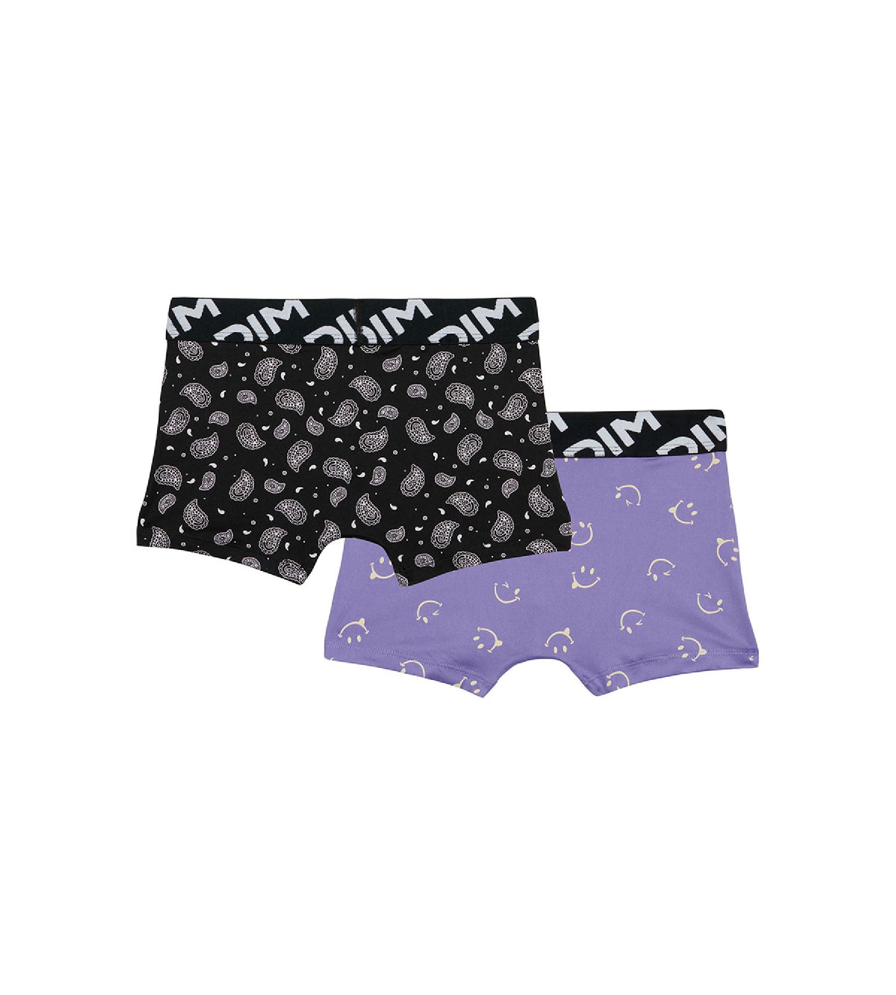 2 Pack Recycled Microfiber Smiley Pattern Boys' Boxer Briefs - Soft, Comfortable Underwear for Kids & Teens - Perfect for School, Sports & Everyday Wear