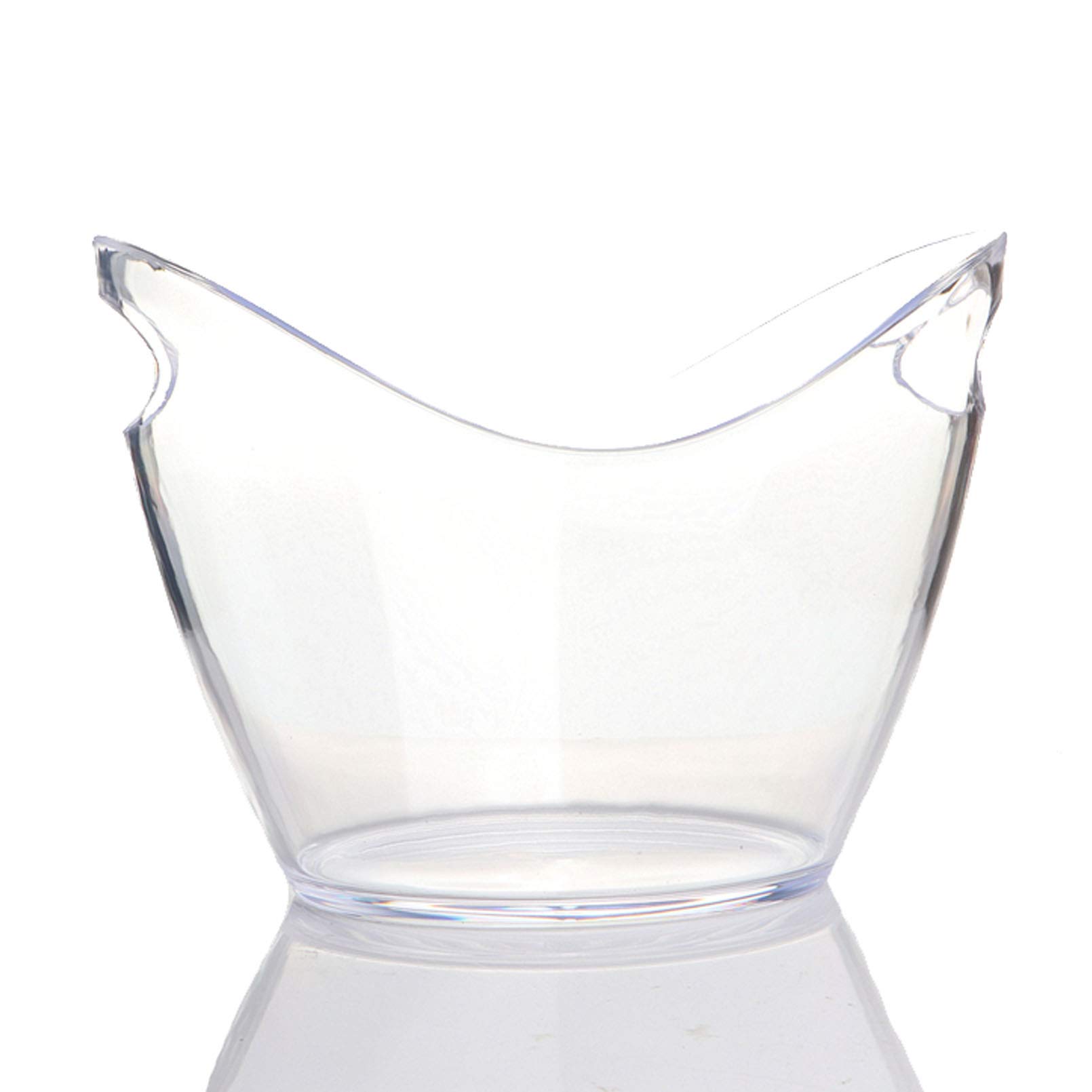 Clear Plastic Ice Bucket 3.5 Liter - Large Capacity Wine & Champagne Cooler - Beer Bottle Chiller for Parties, BBQs, Picnics & Outdoor Events - Durable Storage Tub for Indoor & Outdoor Use