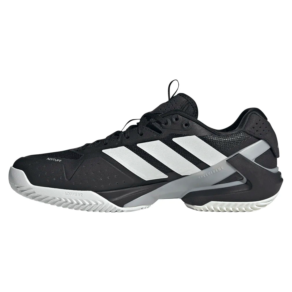 Men's adidas adizero Ubersonic 5 Clay Court Tennis Shoes - Core Black/Zero Metallic | Lightweight Performance for Clay Court Play & Training