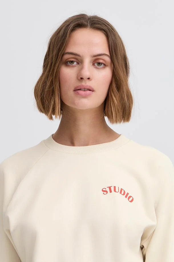 Marrot Sweatshirt for Women - Soft Cotton Pullover Hoodie in Birch Color | Casual Loungewear, Streetwear Fashion & Cozy Winter Outfits