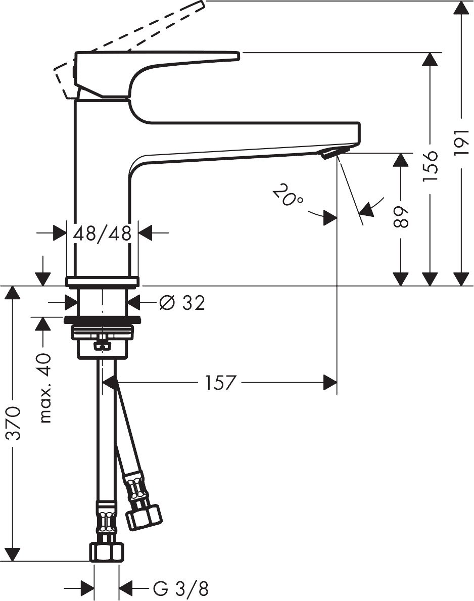 Hansgrohe 74502000 Metropol Basin Faucet with Loop Handle - 100mm Spout Height - Modern Bathroom Sink Tap for Home & Hotel Use