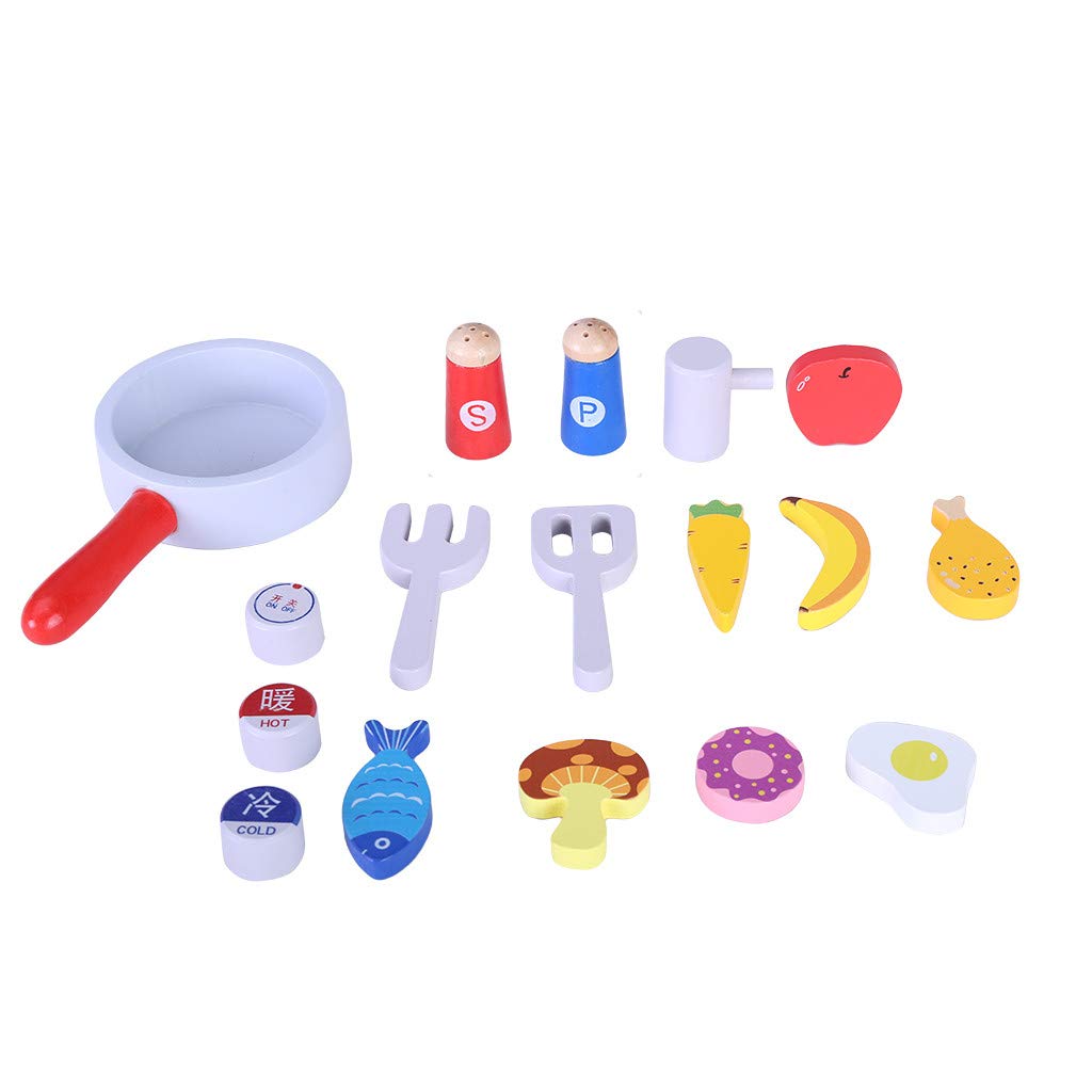 17-Piece Wooden Pretend Play Cooking Set with Utensils & Accessories - Kids Kitchen Starter Toy for Role Play & Learning - Perfect for Pretend Cooking, Tea Parties & Early Childhood Development