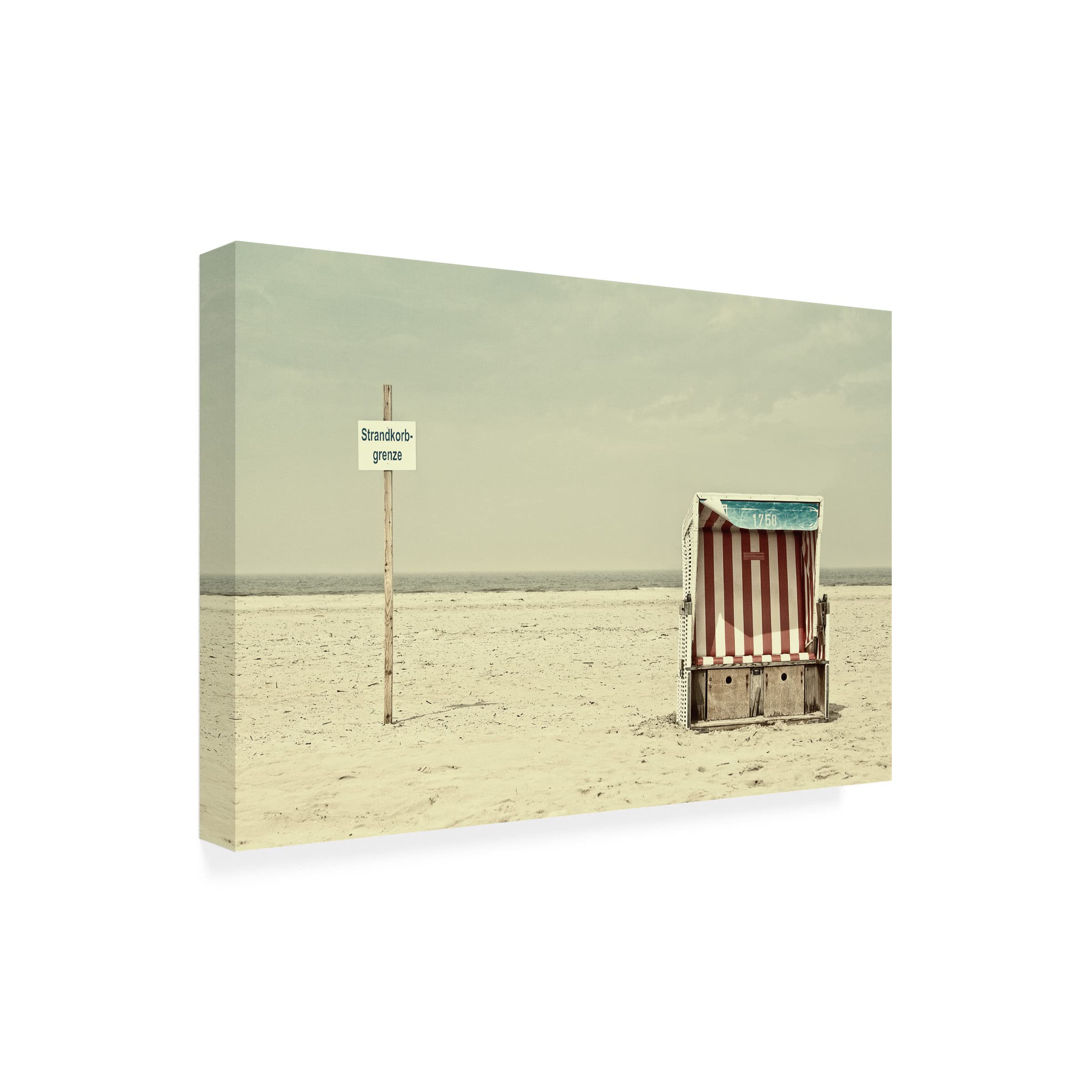 Trademark Fine Art 'Beach Chair Border' Canvas Wall Art by Burghard Nitzschmann - Coastal Home Decor for Living Room, Bedroom & Beach House