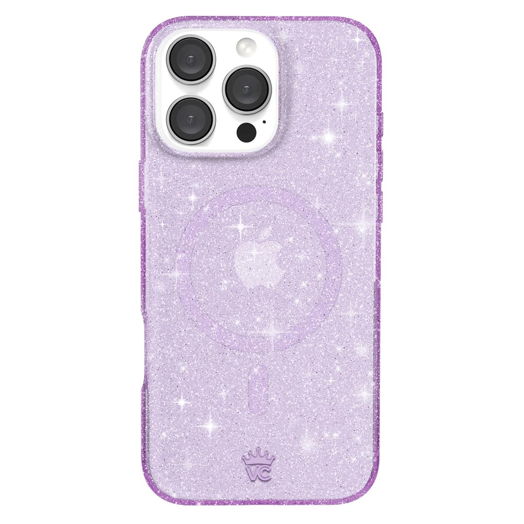 Lilac Stardust Glitter iPhone Case - Protective & Stylish Phone Cover for iPhone 13/14/15 - Perfect for Parties, Festivals & Everyday Use