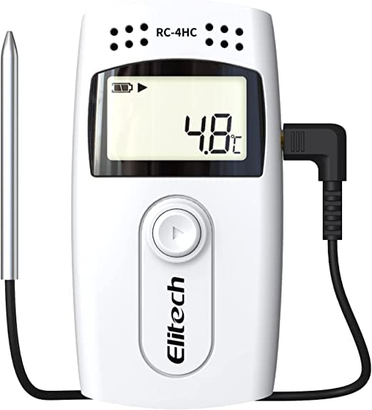 Elitech RC-4HC USB Temperature Humidity Data Logger Recorder Monitor (-30°C to +60°C) - 4 Pack for Food Storage, Vaccine Transport & Laboratory Use