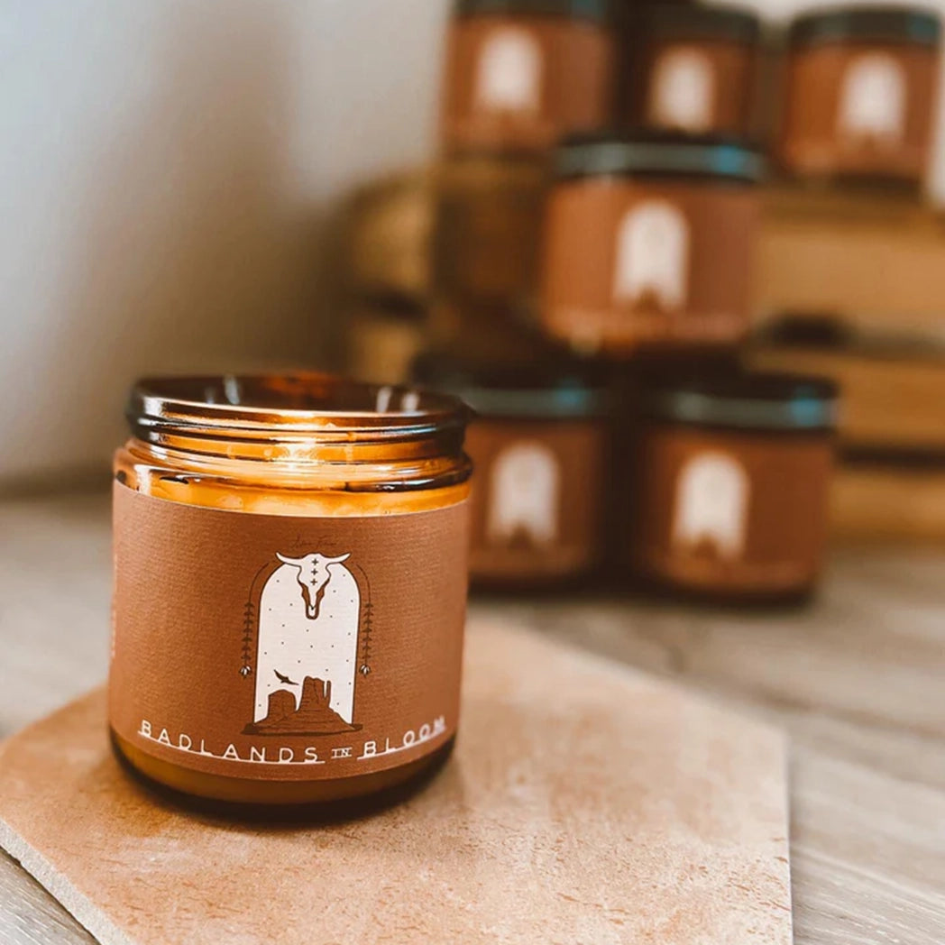 Badlands in Bloom Scented Candle - Handmade Soy Wax Candle with Floral Fragrance for Home Decor, Relaxation & Romantic Ambiance
