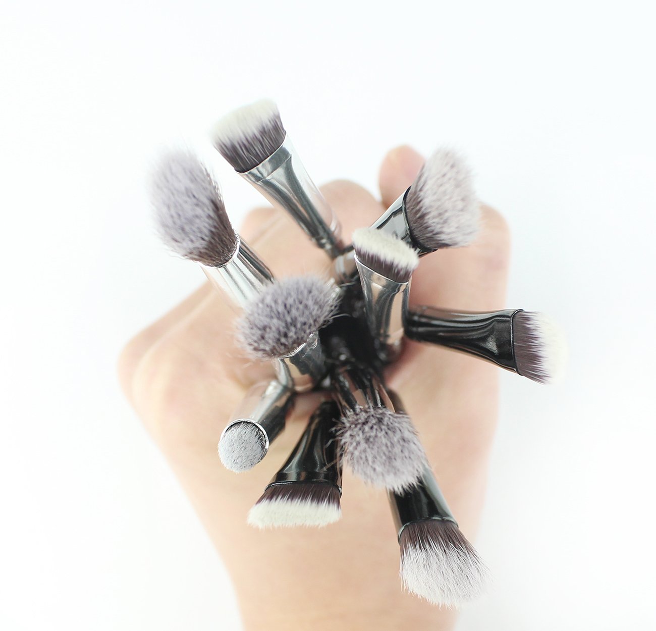 ZOND Original 10-Piece Magical Themed Wizard Wand Makeup Brush Set - Premium Metal Handle, Ultra Durable & Soft Bristles for Professional Makeup Application - Perfect for Cosplay, Halloween Costumes & Fantasy Themed Events