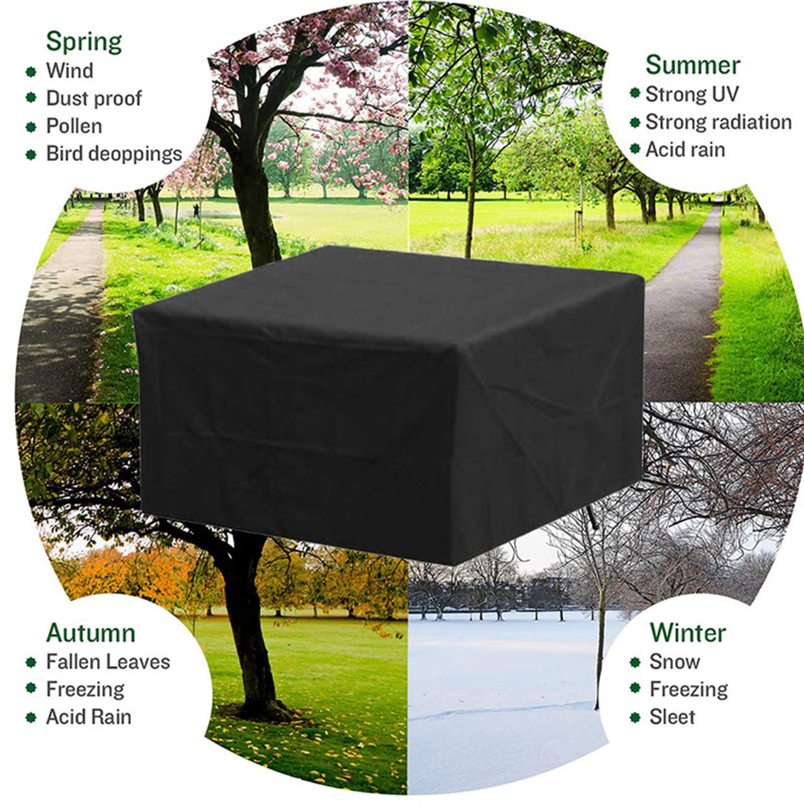Waterproof Square Garden & Patio Furniture Covers Set - Heavy Duty 420D Oxford Fabric, UV Resistant & Anti-Fading for Outdoor Seating - Perfect for Deck, Backyard, and Poolside Furniture Protection