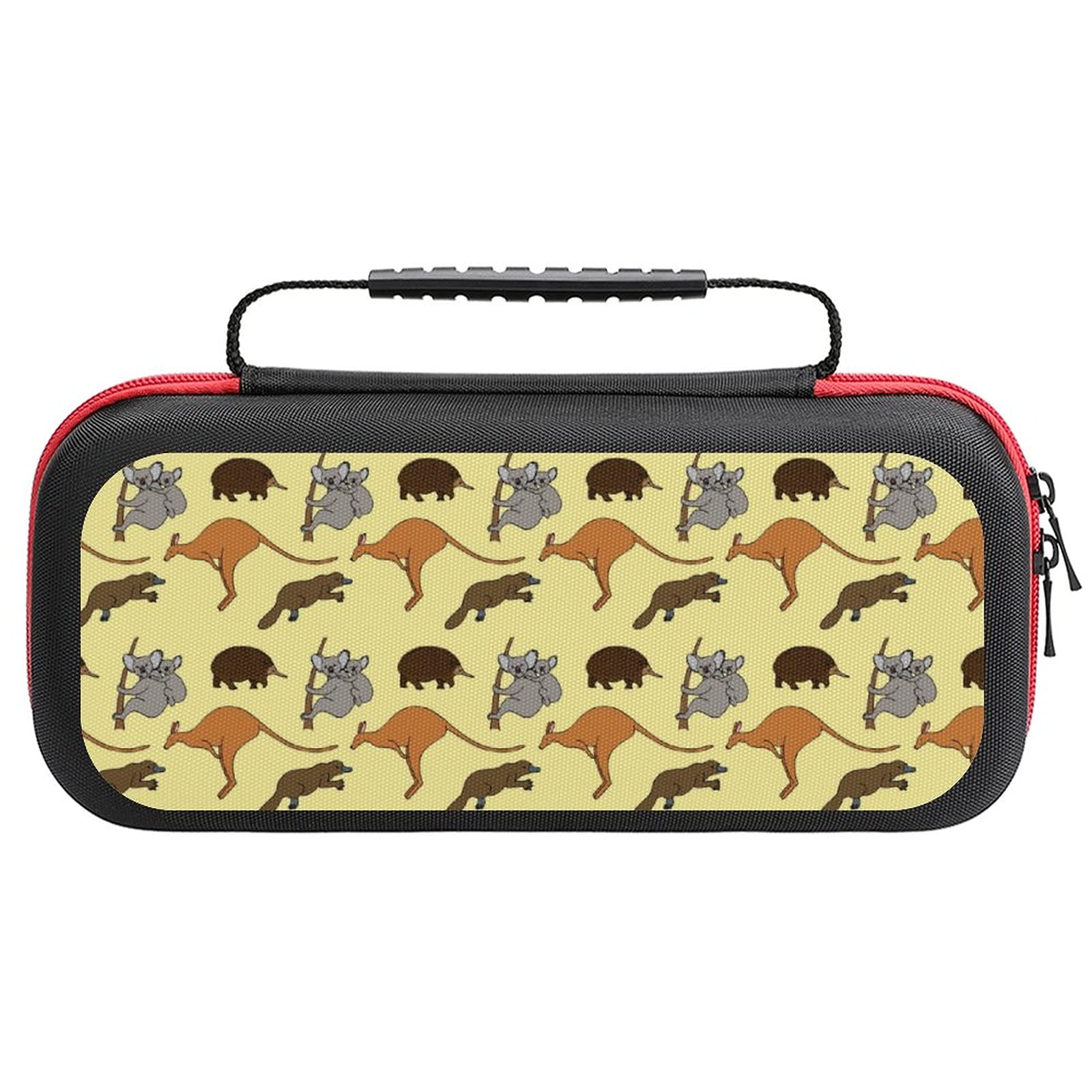 Cute Kangaroo and Koala Printed Travel Case for Nintendo Switch Lite - Portable Storage Bag for Console & Accessories - Perfect for Gaming On-The-Go, Travel, and Daily Commute