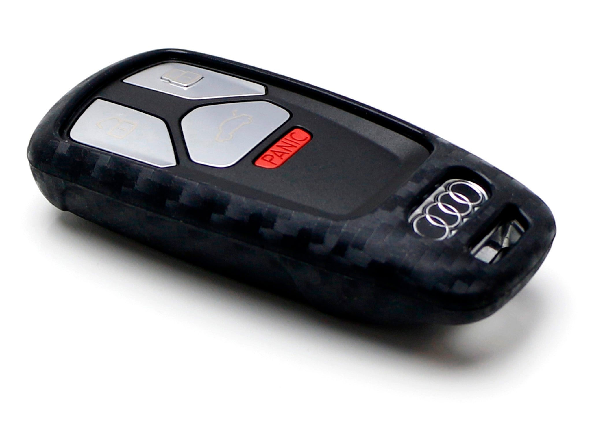 Carbon Fiber Soft Silicone Key Fob Cover for 2017+ Audi A4 A5 Q7 TT Smart Key - Durable Protective Case for Car Remote Keychain (Perfect for Daily Use, Travel & Gift)