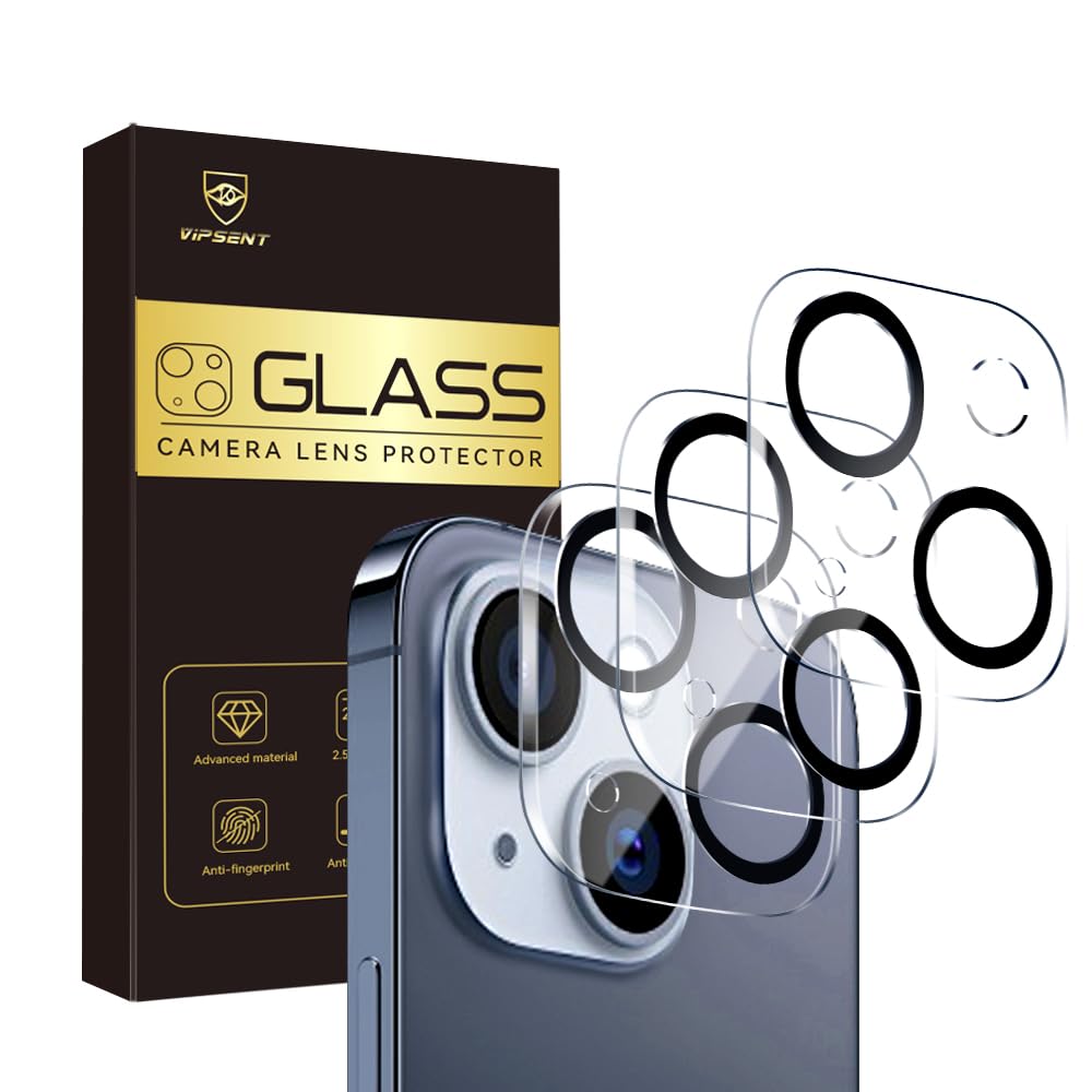 Premium 9H Tempered Glass Camera Lens Protector for iPhone 15 & 14 (6.1