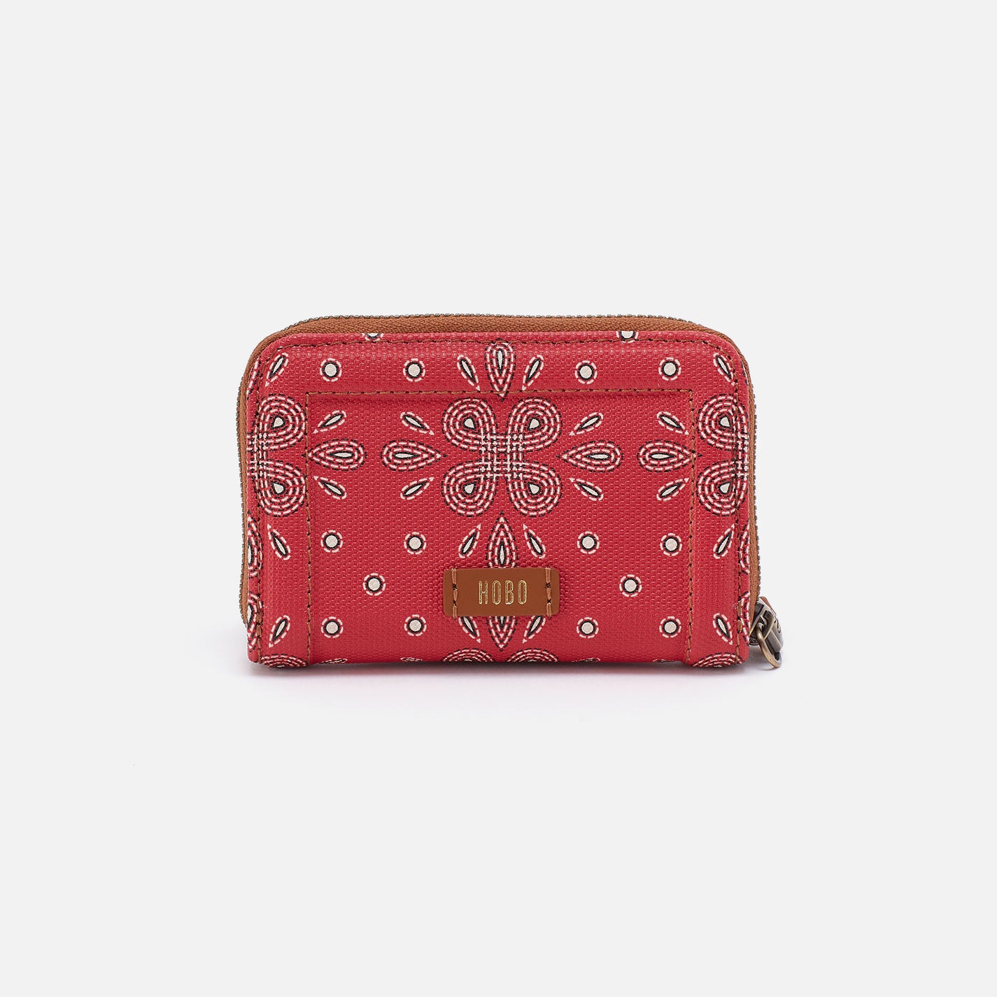 Soma Small Wallet in Coated Canvas - Red Journey Bandana Design | Slim RFID Blocking Card Holder for Women | Perfect for Travel, Everyday Use & Minimalist Lifestyle