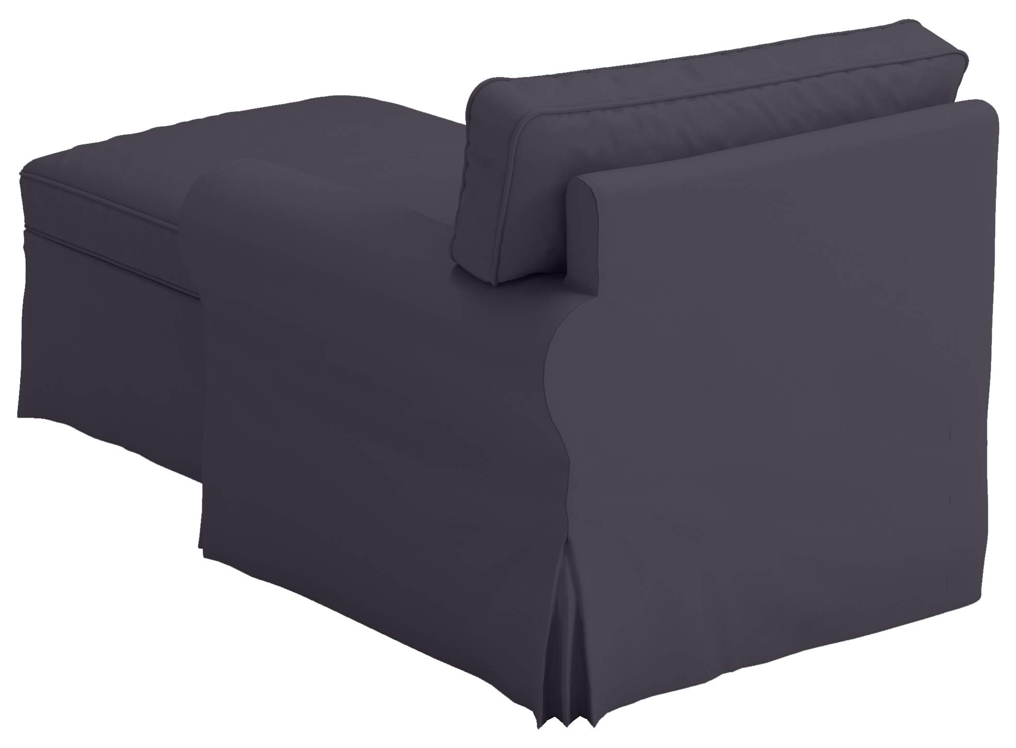 Custom-Made Gray Ektorp Chaise Arm Cover Replacement - Compatible with IKEA Ektorp Chaise Lounge & Arm Sofa Slipcover (Right Arm) - Perfect for Living Room, Bedroom, or Office Furniture Protection