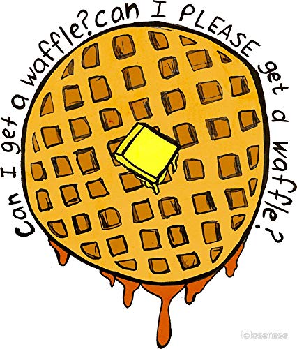 LA STICKERS 'Can I Please Get A Waffle' Funny Vinyl Decal - Waterproof Stickers for Cars, Trucks, Laptops, Windows & Walls - Perfect for Home Decor, Office & Personalizing Vehicles