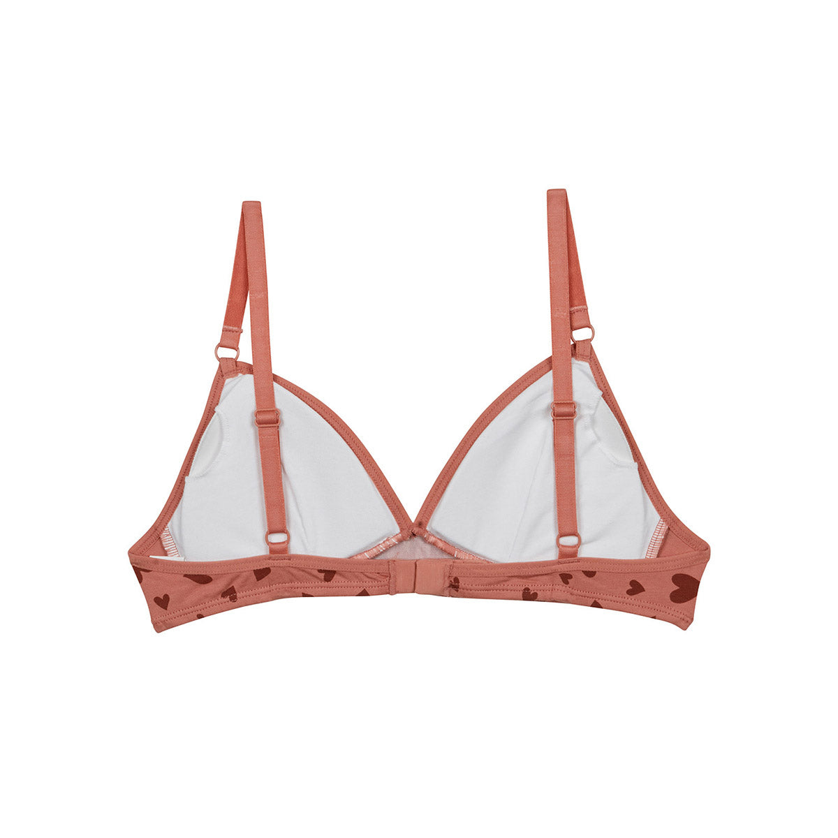 Wireless Triangle Bralette - Soft Stretch Cotton, Heart Print, Pocket Design - Perfect for Yoga, Lounge & Everyday Comfort