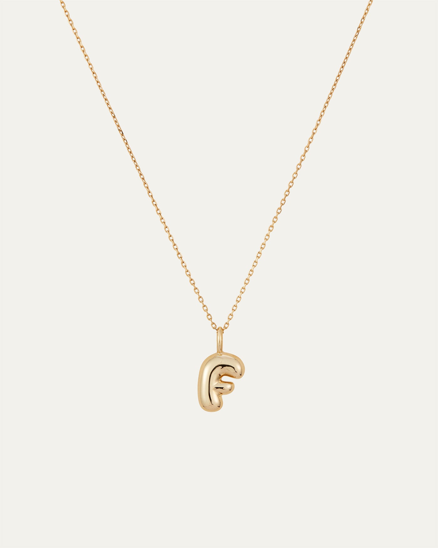 14K Gold Bubble Letter Necklace - Personalized Initial Pendant Jewelry for Women, Gift for Her | Birthday, Anniversary, Valentine's Day Present