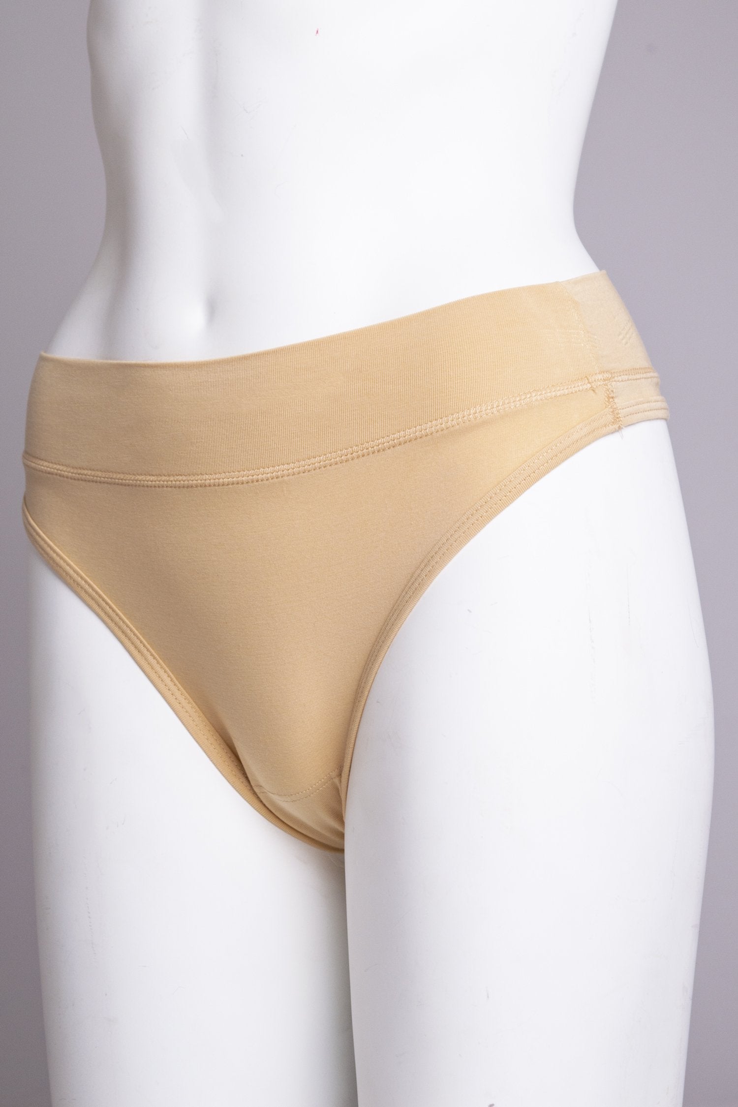 Eco-Friendly Beige Bamboo Thong Underwear - Soft & Breathable for Women - Perfect for Yoga, Lounge & Everyday Comfort