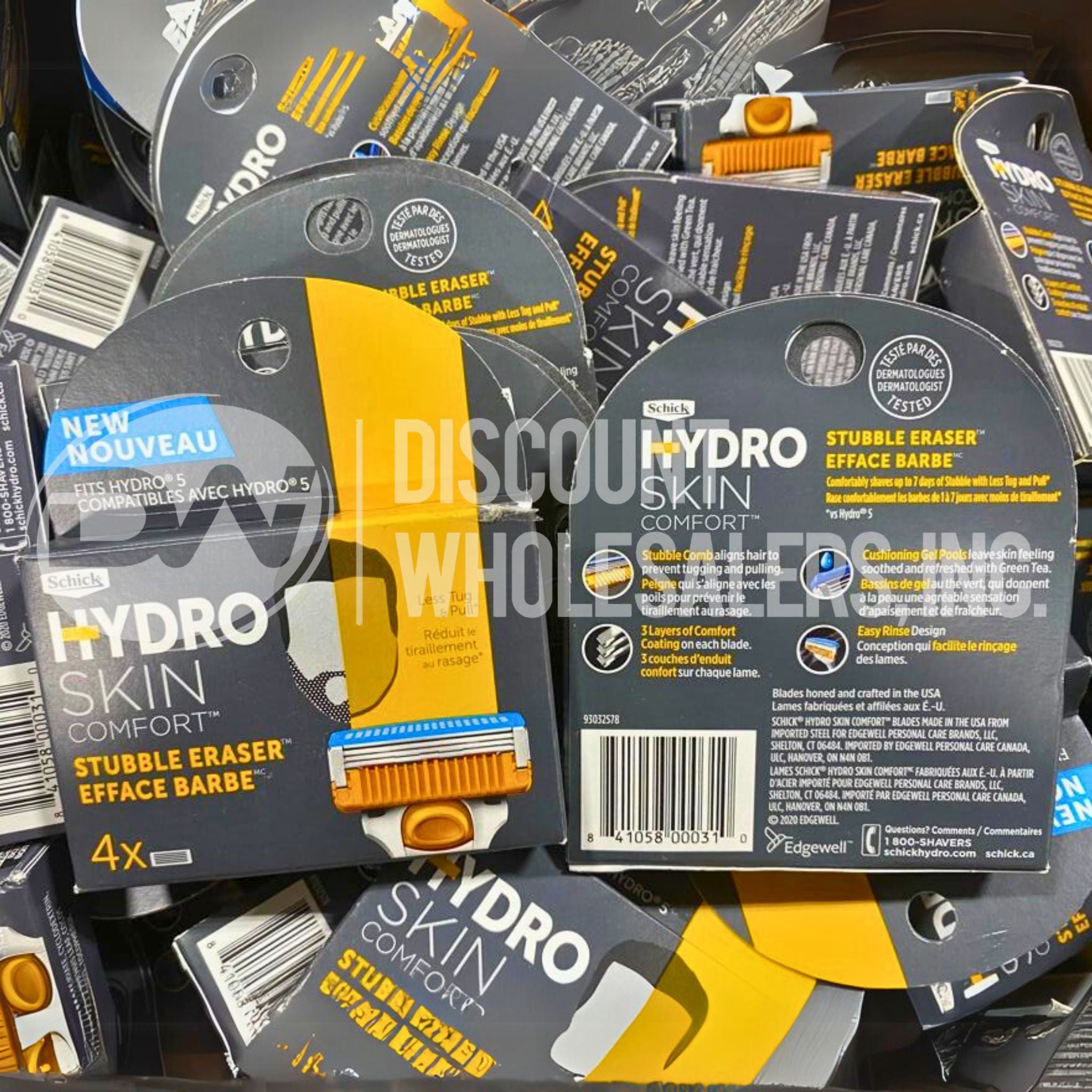 Hydro Skin Comfort Stubble Eraser 4 Cartridges (50 Pcs Lot) - Premium Facial Hair Remover for Men & Women - Perfect for Sensitive Skin & Travel Use