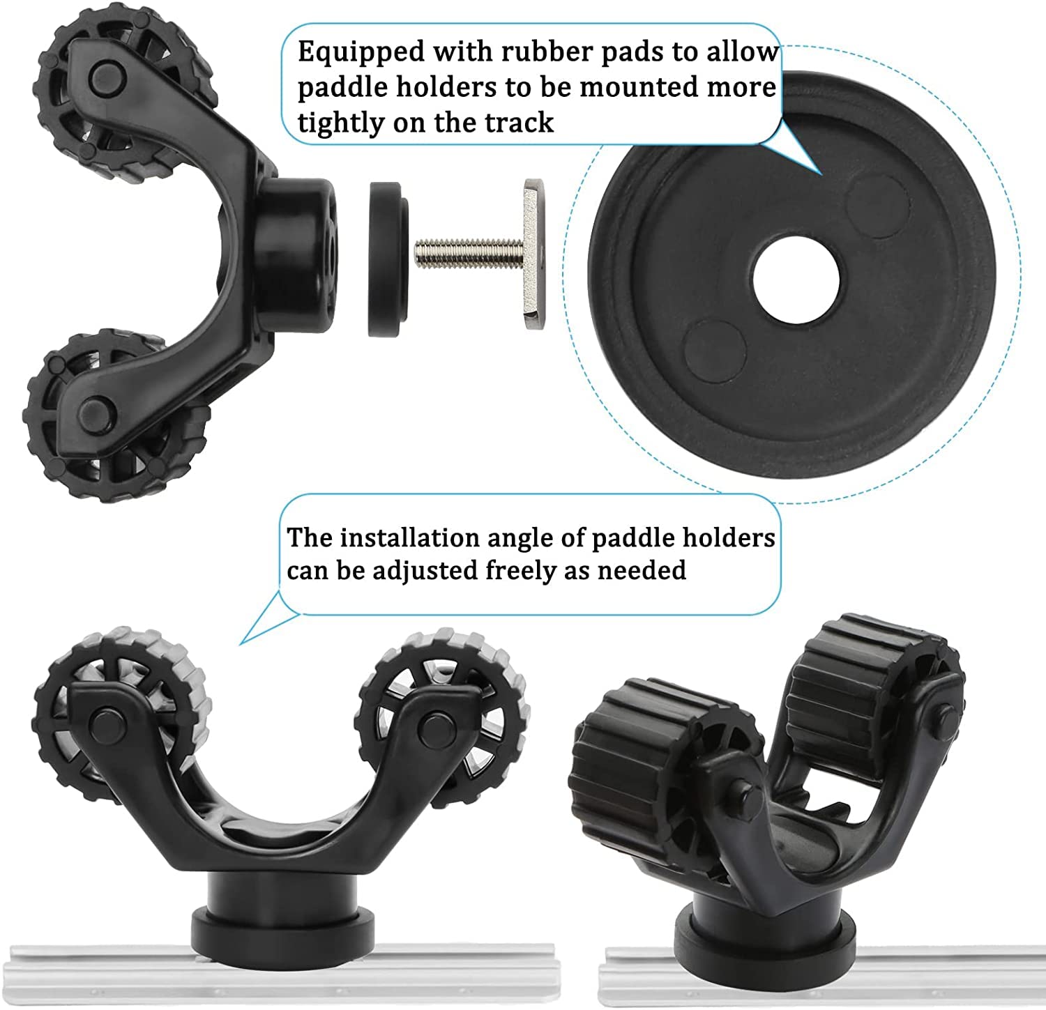 **Premium Kayak Paddle Holder - Adjustable Track Mount for Kayaks | Secure & Easy Storage for Fishing & Paddling Accessories | Perfect for Kayaking, Fishing & Outdoor Adventures**