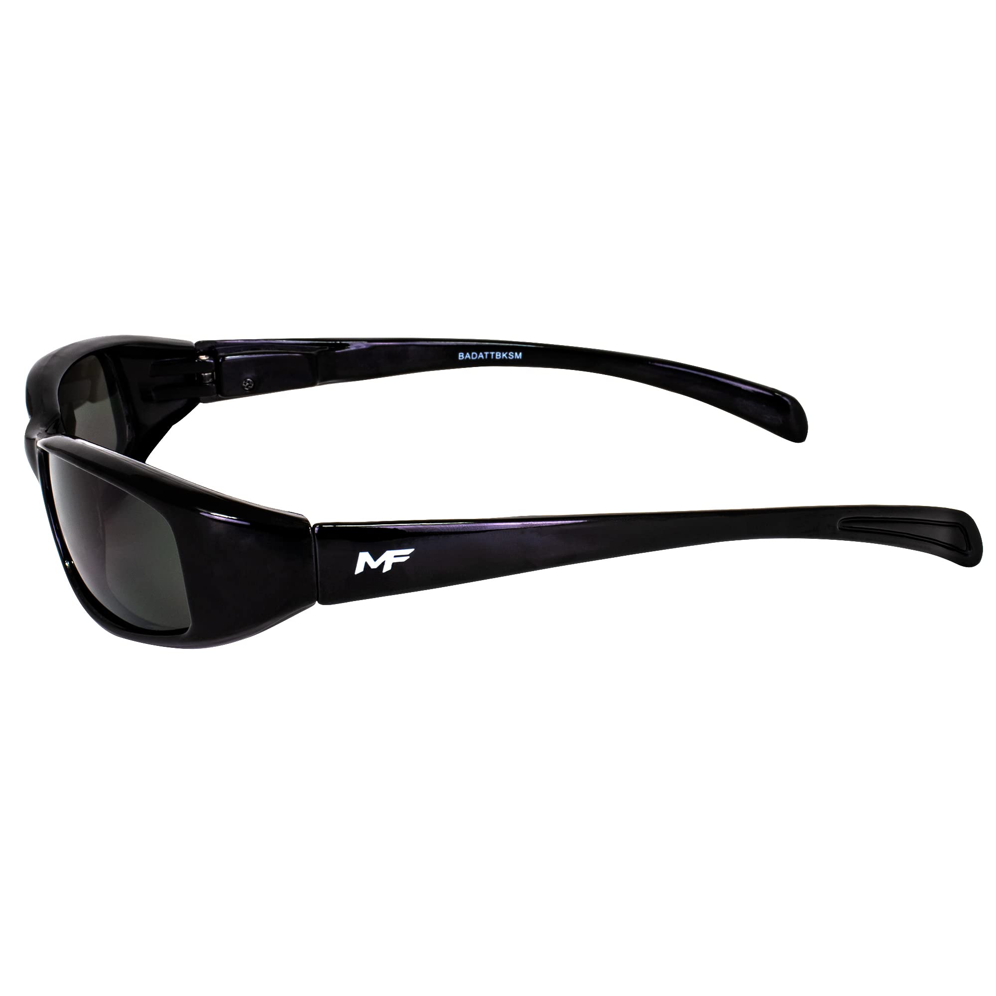 3 Pairs MF Eyewear Bad Attitude Motorcycle Glasses - Shatterproof Polycarbonate, UV400 Protection, Scratch-Resistant, Black Frame with Smoke Red & Yellow Lenses - Perfect for Motorcycle Riding, Cycling, and Outdoor Sports