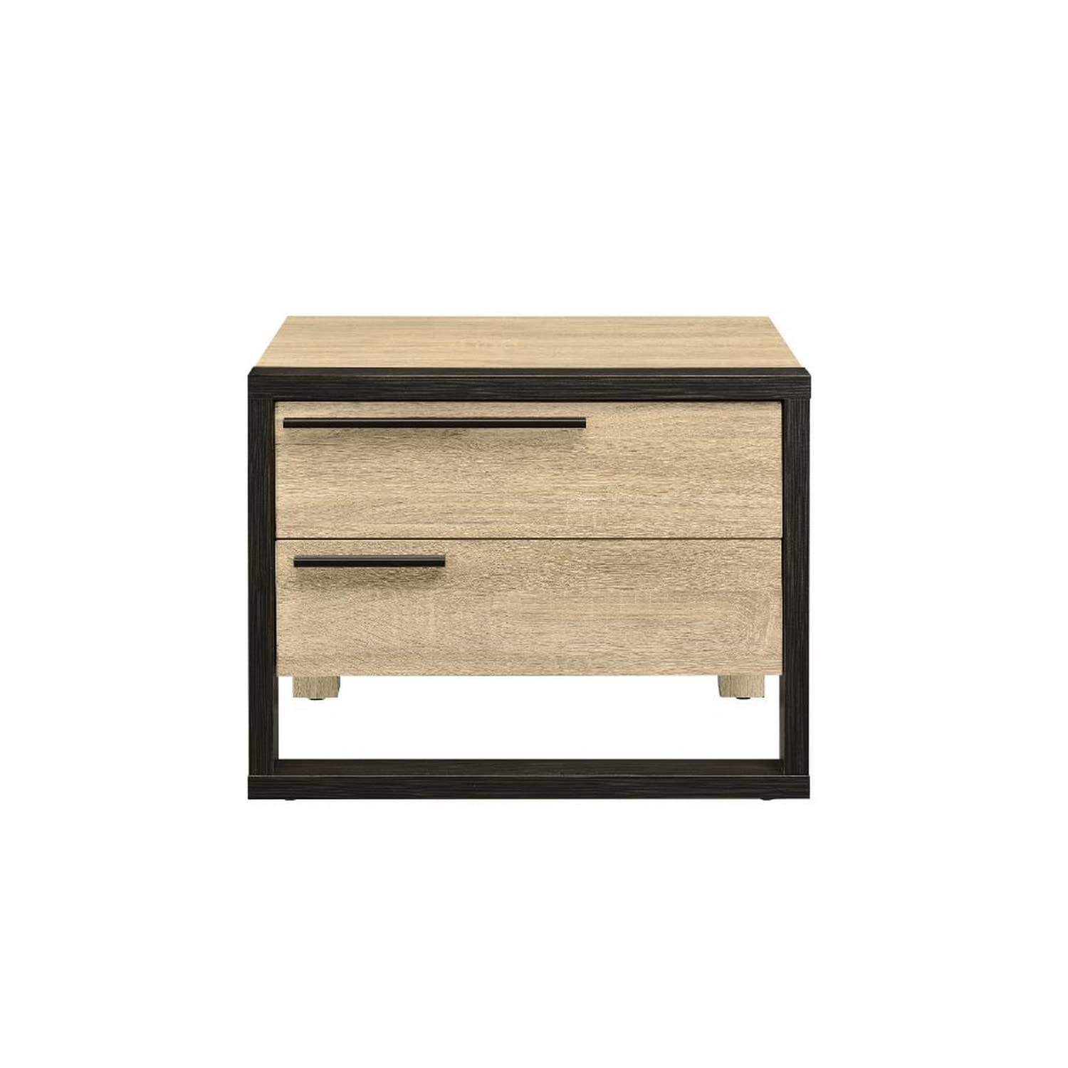Benjara Black and Brown Accent Table with Pull-Out Tray & 2 Storage Drawers - Perfect for Living Room, Bedroom, or Entryway Decor