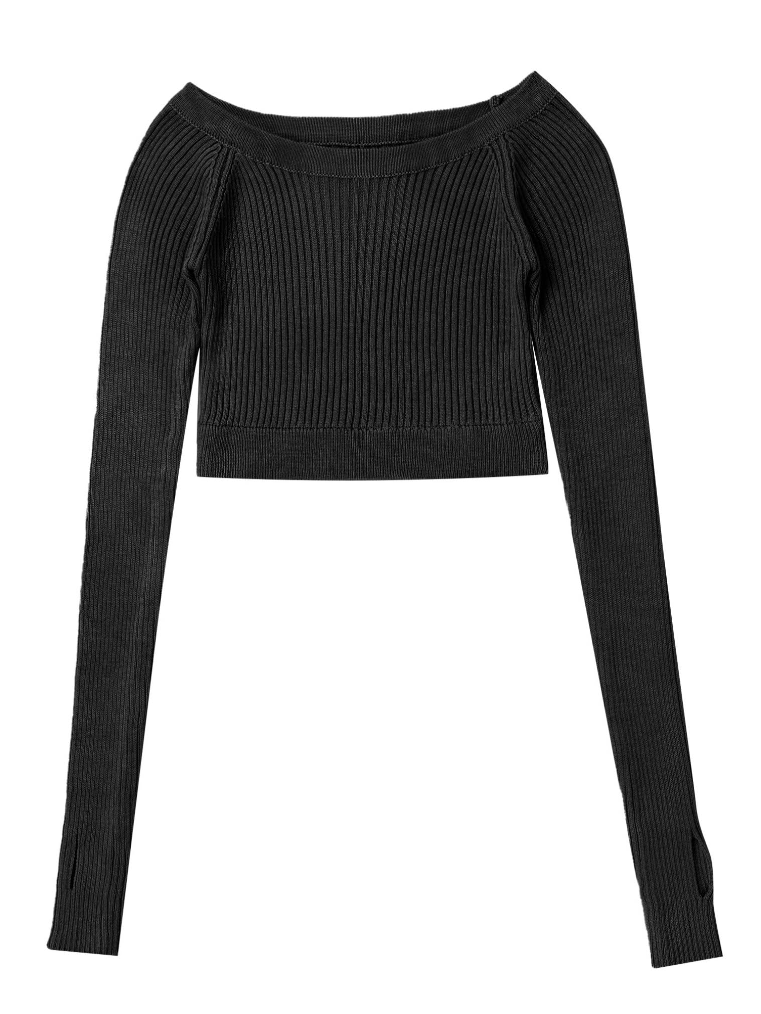 JEATHA Girls Long Sleeve Knit Ballet Wrap Cardigan - Cropped Pullover Sweater for Dance Class, Performance & Casual Wear