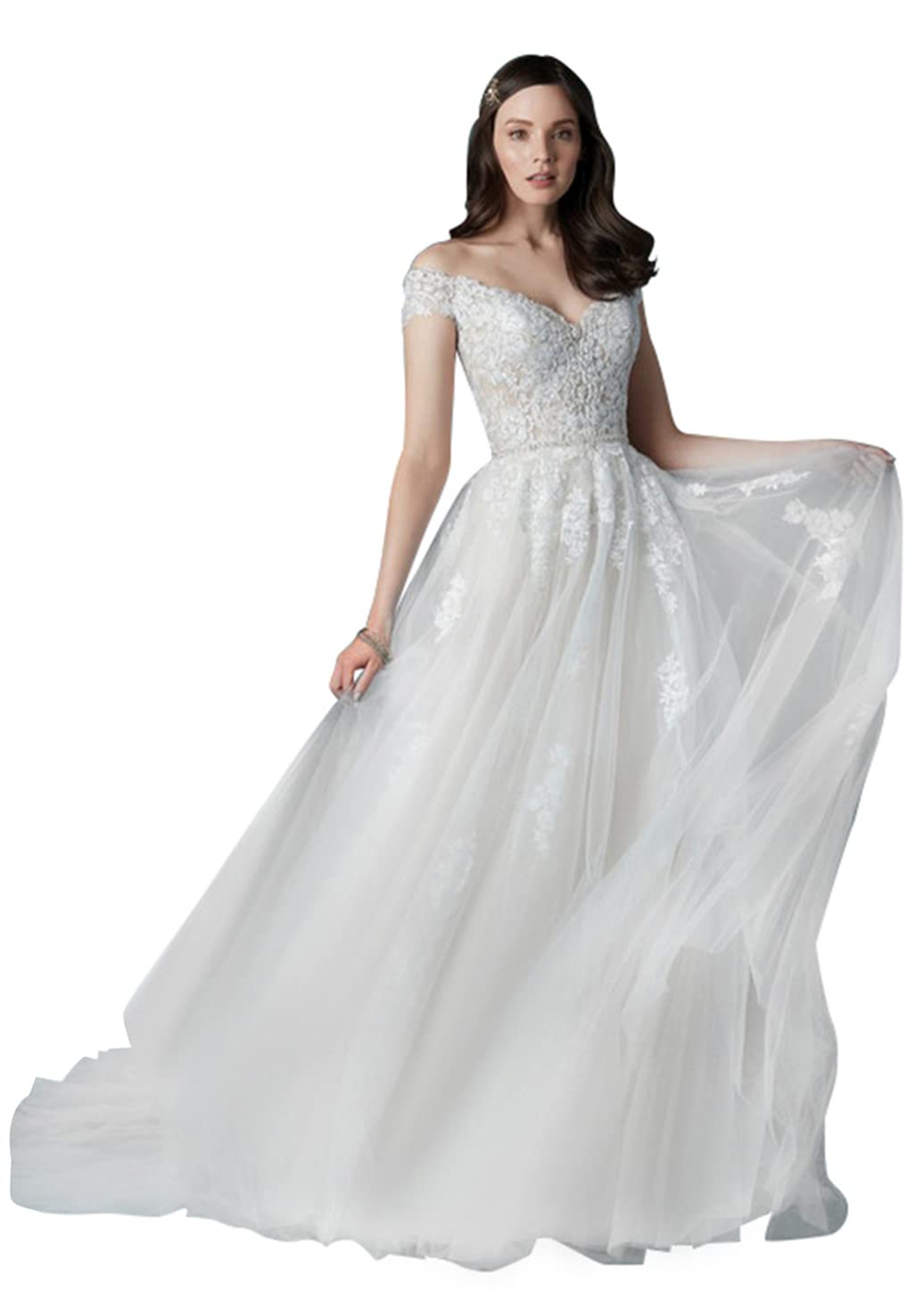 2022 Stylefun Lace Beach Boho Wedding Dress - Long Bohemian Mermaid Bridal Gown for Women (MR46) | Perfect for Beach Weddings, Destination Elopements & Boho Chic Ceremonies