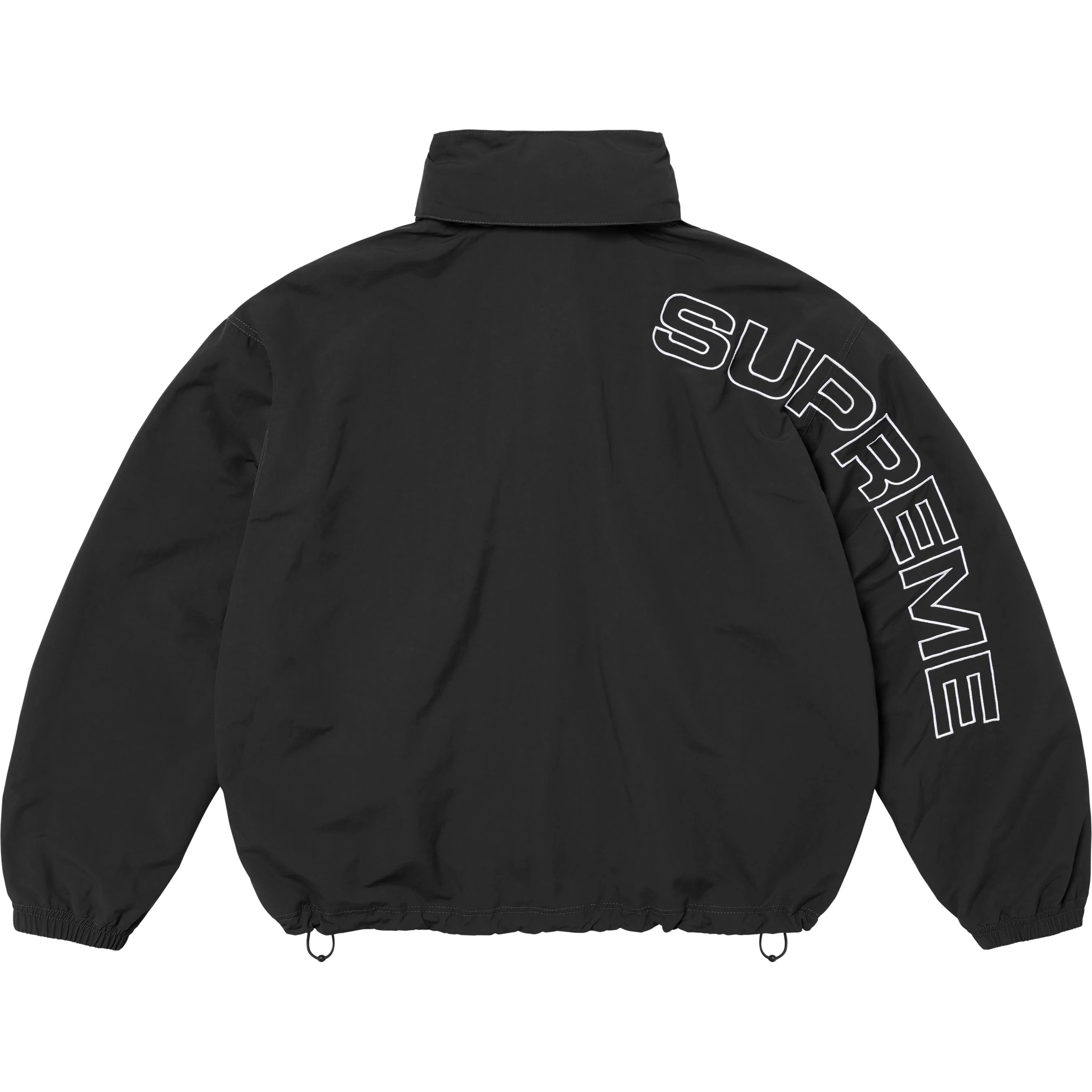 Supreme Spellout Embroidered Track Jacket - Black | Men's Streetwear Fashion Hoodie for Urban Style & Casual Wear