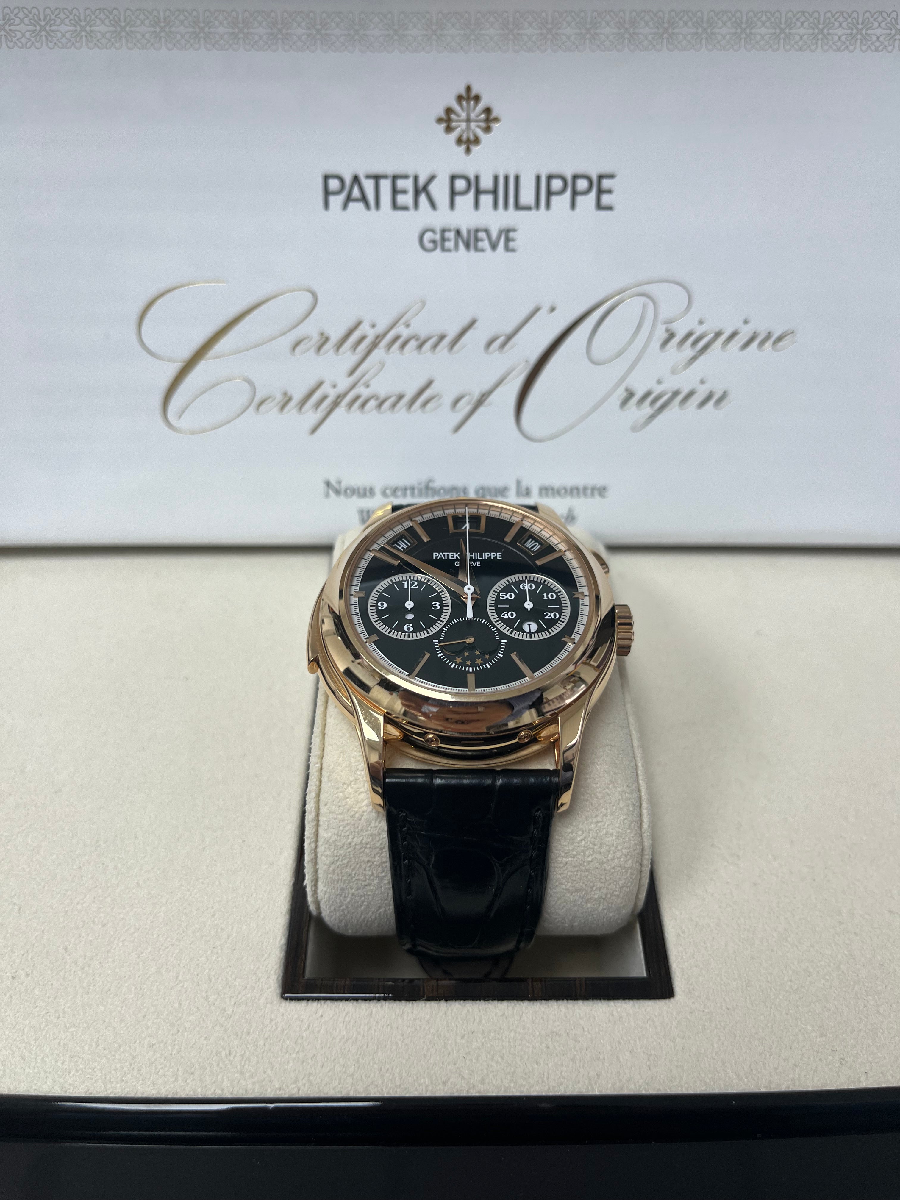 Patek Philippe Grand Complications 5208R-001 Rose Gold Black Dial Luxury Watch - Perfect for Formal Events & Collectors