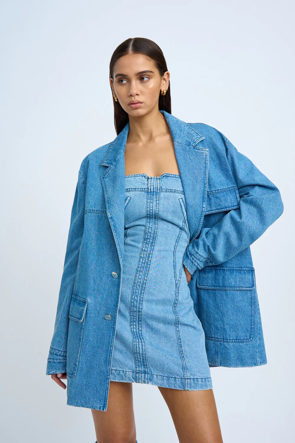 Blue Jean Beauty Blazer - Distressed Denim Jacket for Women | Casual & Chic Outerwear for Everyday Wear