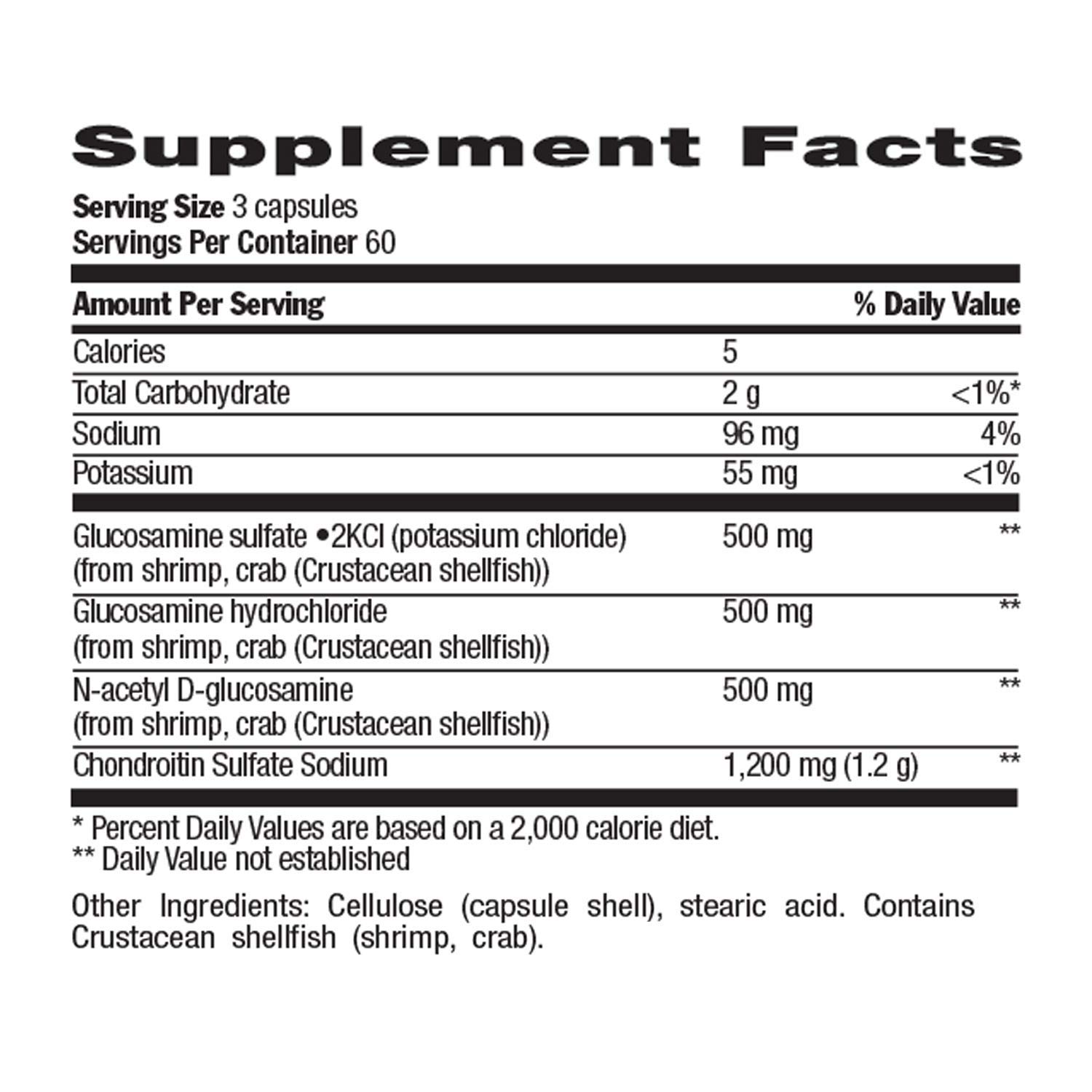 Country Life Glucosamine Chondroitin Supplement - 180 Capsules for Joint Support & Mobility | Ideal for Athletes & Active Adults