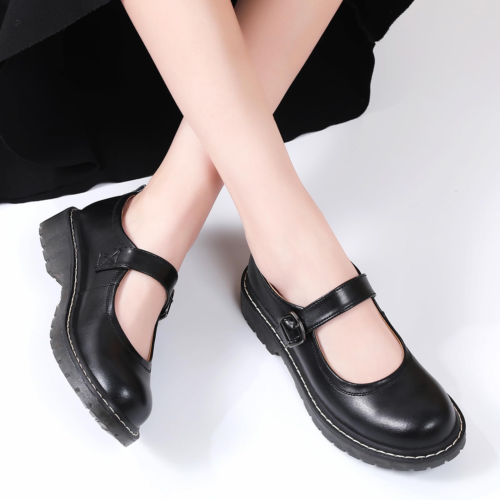 Women's Mary Jane Shoes - Comfortable Non-Slip Flats with Round Toe | Oxford Style Casual & Dress Shoes for Women, Ladies & Teen Girls | Perfect for School, Work & Everyday Wear
